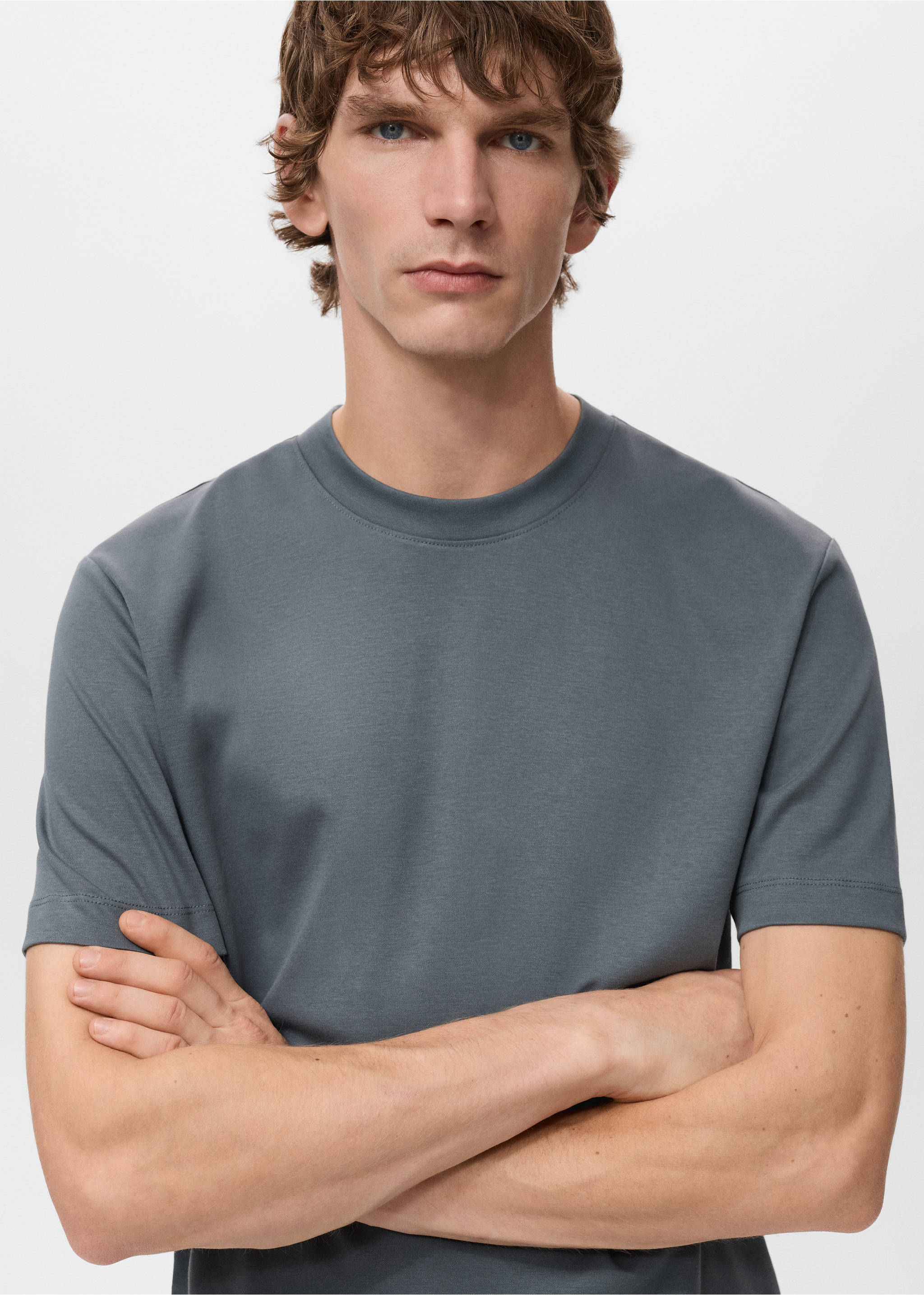 Camiseta medium weight regular fit - Detalle del artículo 1, Azul prusia. Ref: 27041262-00.