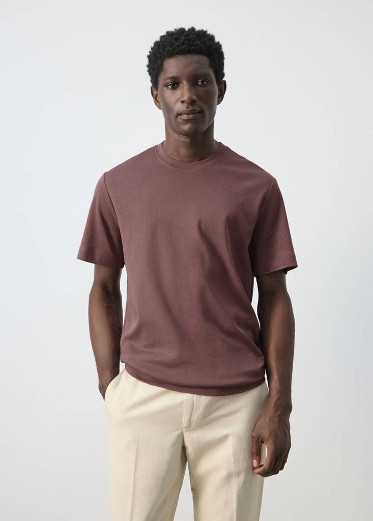 Medium weight regular fit T-shirt — Plum