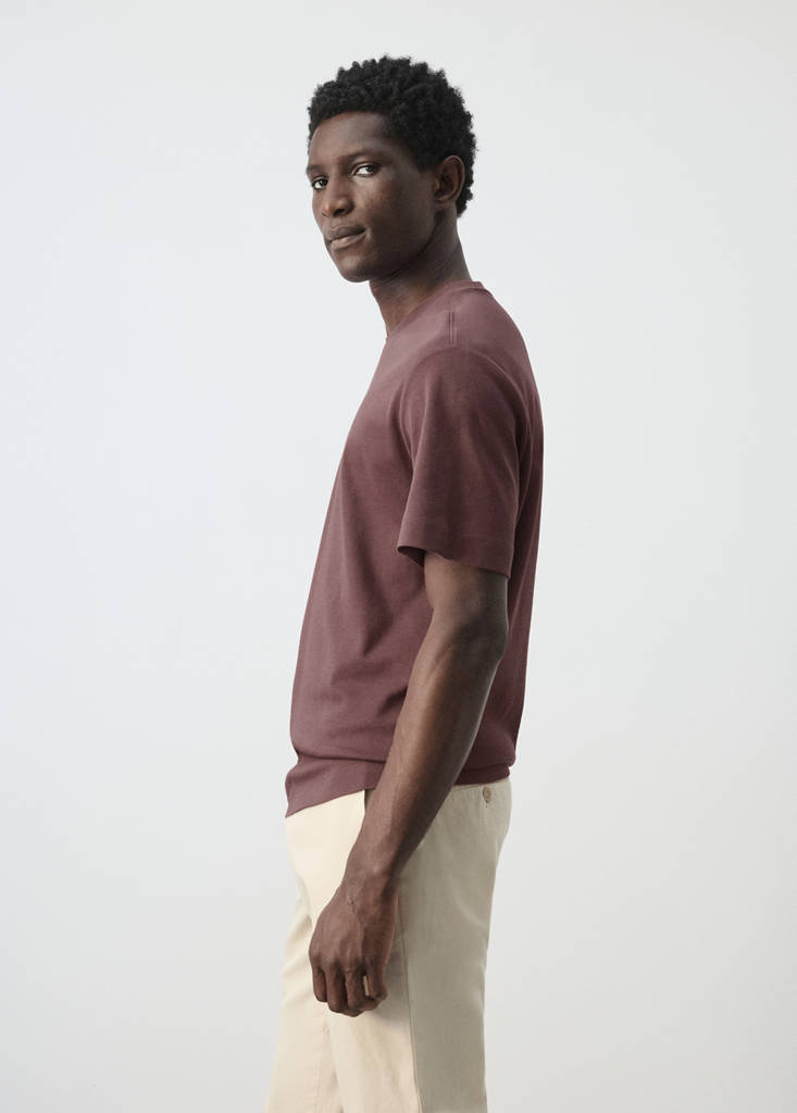 Medium weight regular fit T-shirt — Plum