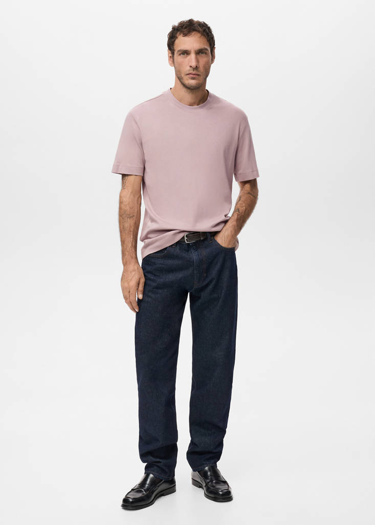 Medium weight regular fit T-shirt — Pale Pink