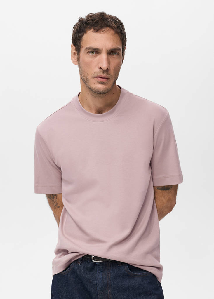 Medium weight regular fit T-shirt — Pale Pink