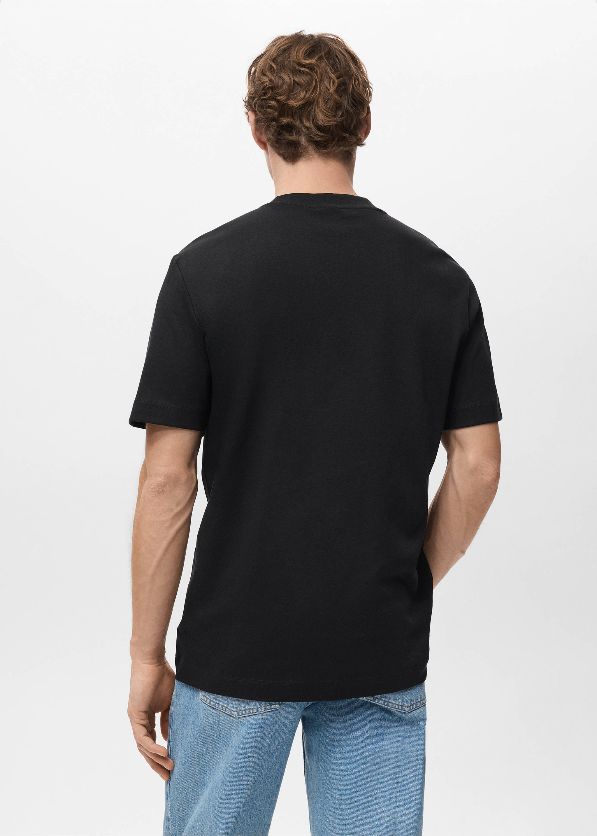 Camiseta medium weight regular fit - Reverso del artículo, Negro. Ref: 27041262-00.