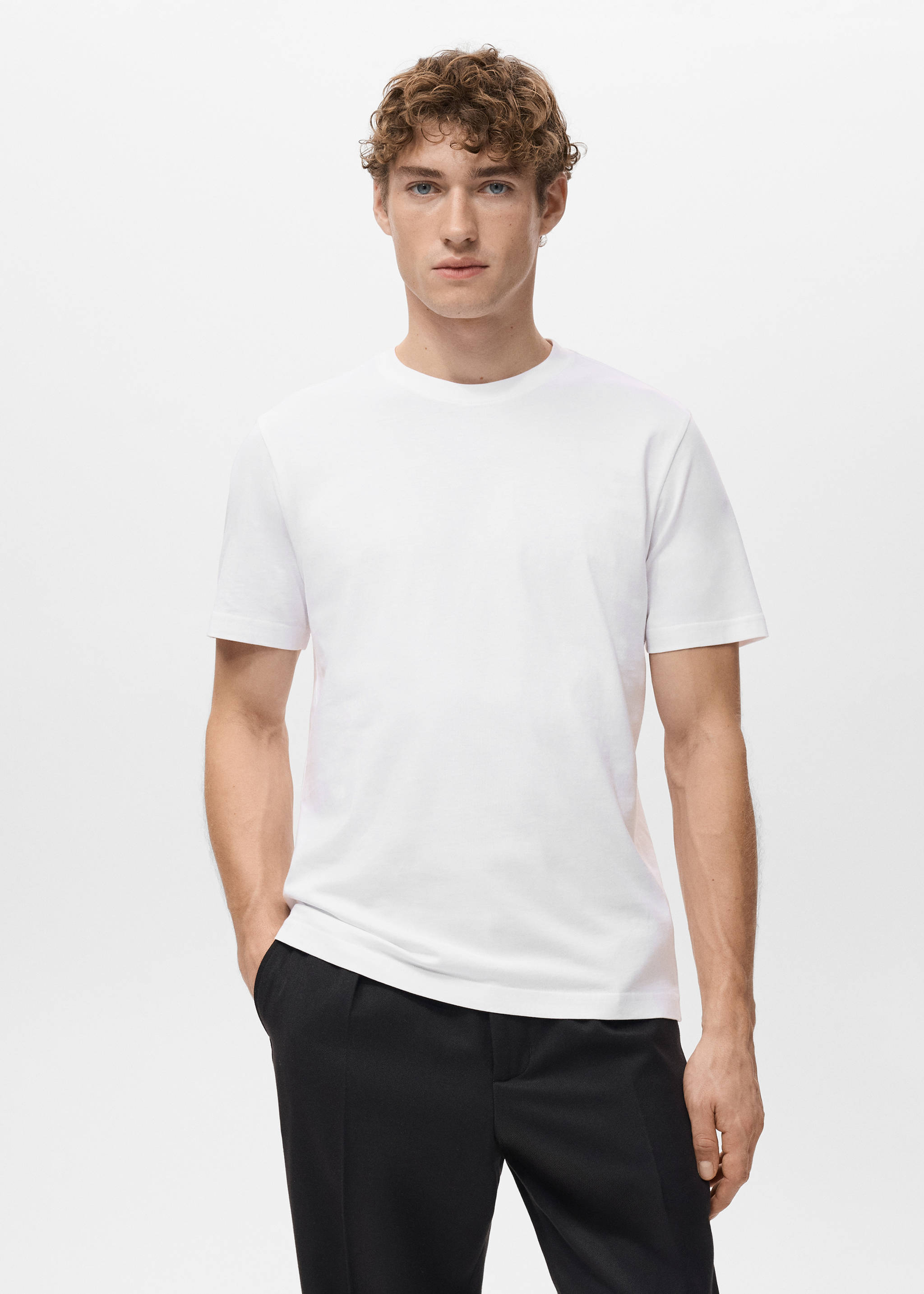 100% cotton slim-fit t-shirt - Medium plane