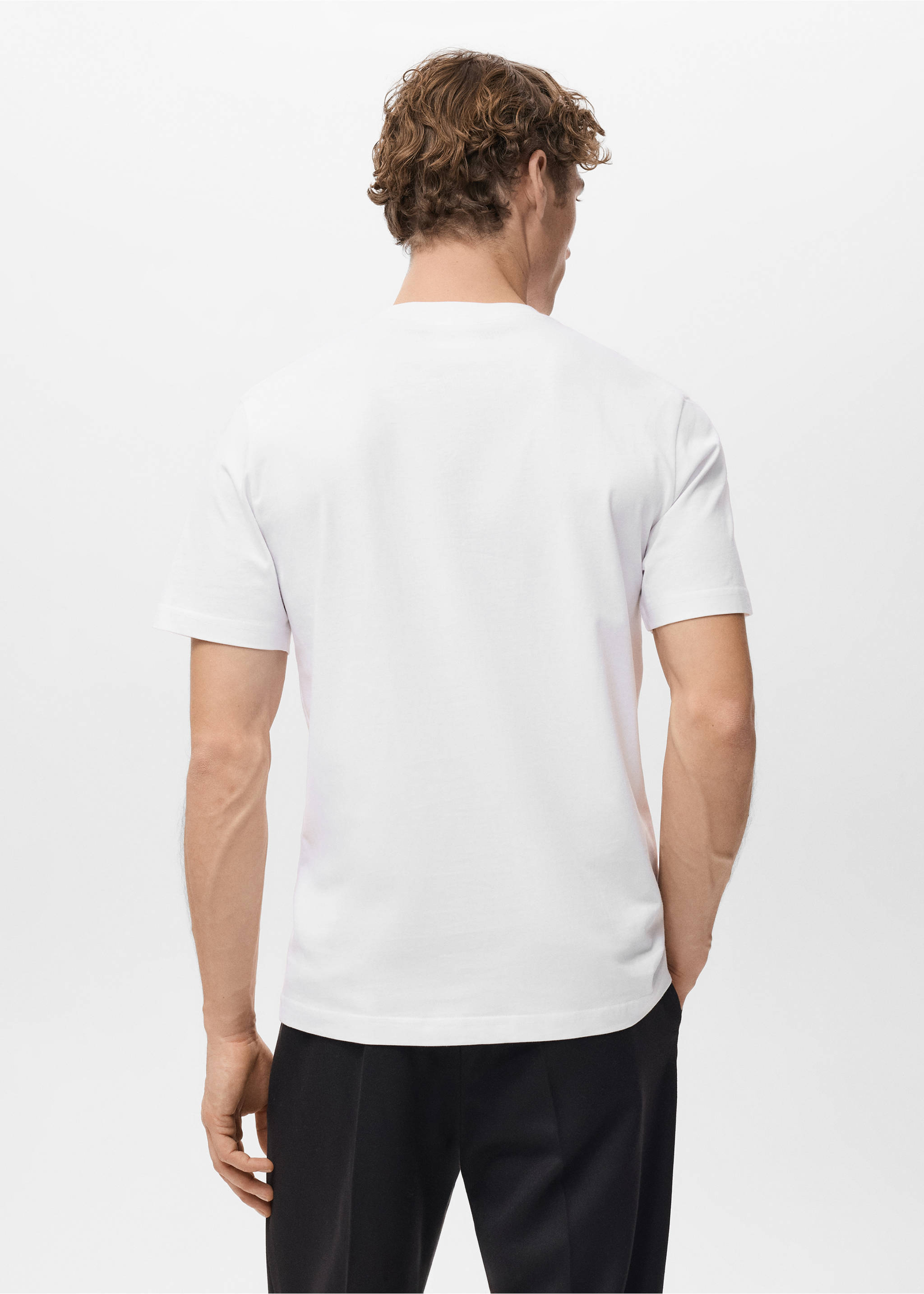 100% cotton slim-fit t-shirt - Reverse of the article, White. Ref: 27041263-00.