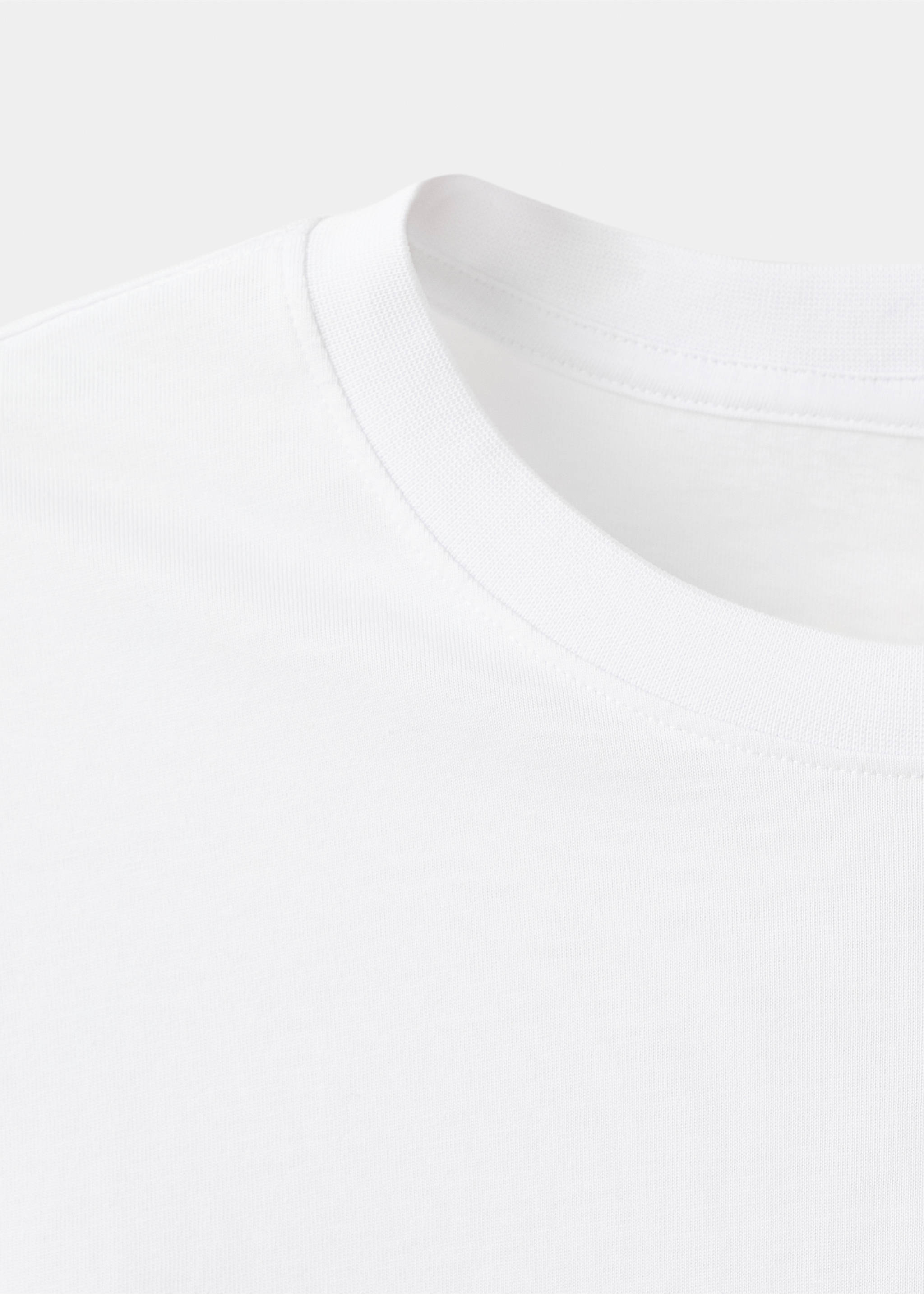 100% cotton slim-fit t-shirt - Details of the article 8, White. Ref: 27041263-00.