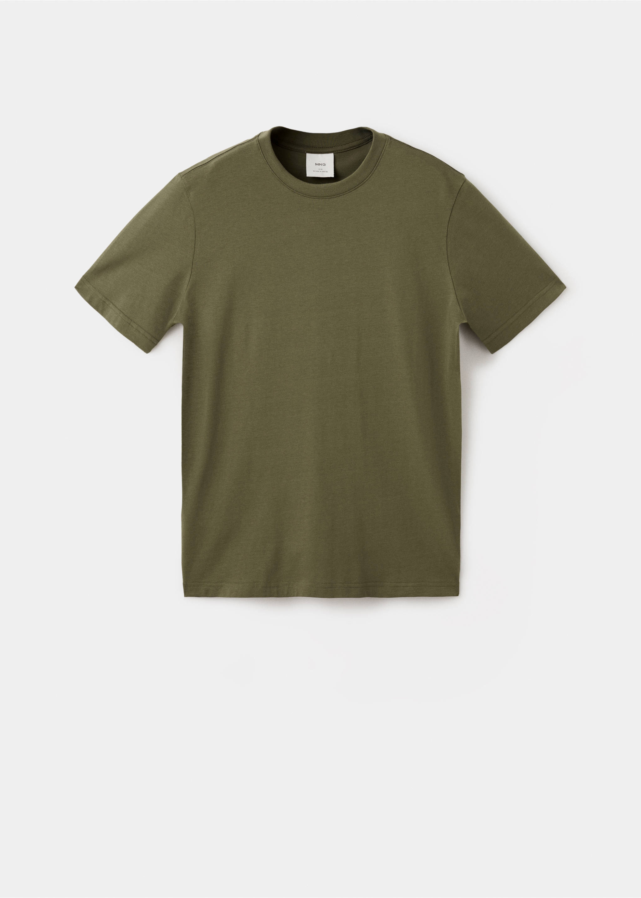 100% cotton slim-fit t-shirt - Article without model, Olive Green. Ref: 27041263-00.