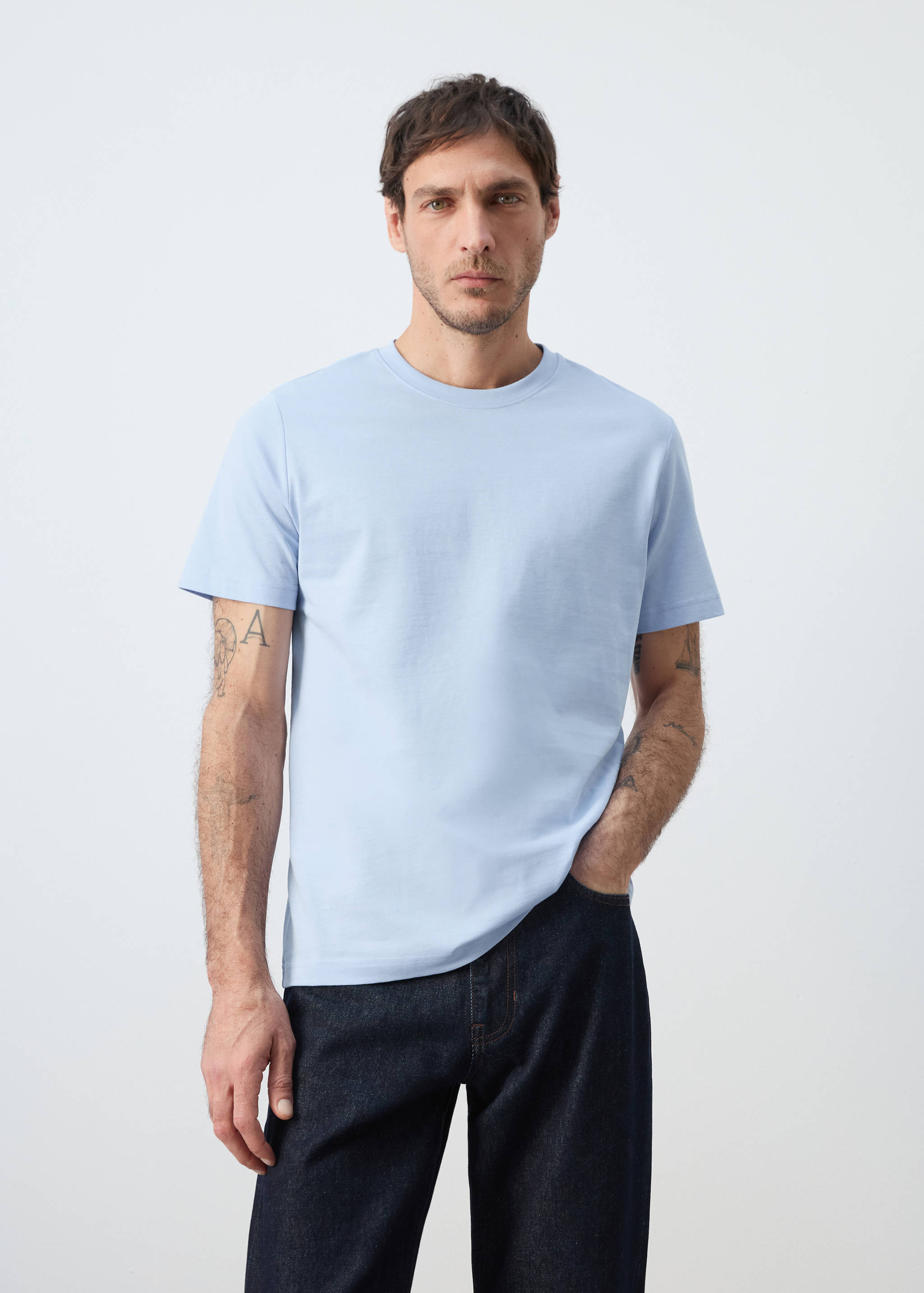100% cotton slim-fit t-shirt - Medium plane