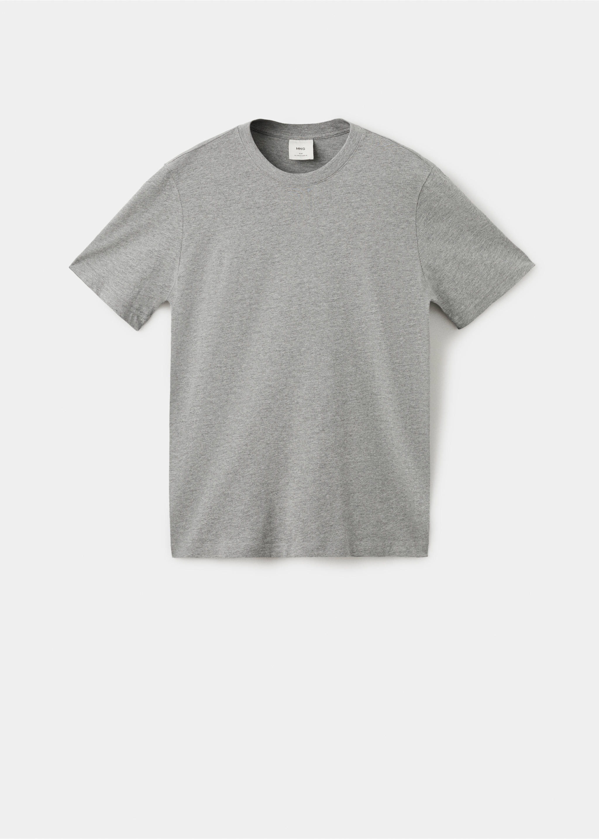 100% cotton slim-fit t-shirt - Article without model, Light Heather Grey. Ref: 27041263-00.