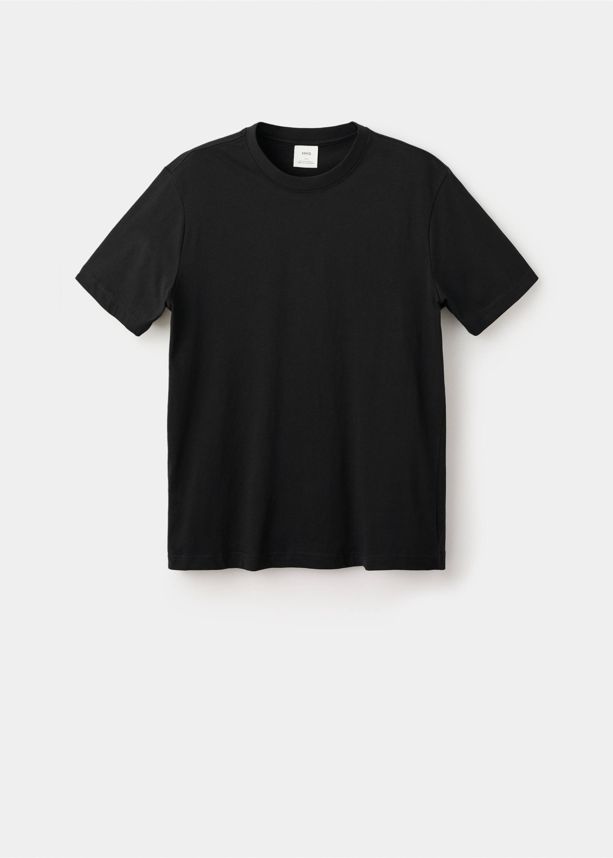 100% cotton slim-fit t-shirt - Article without model, Black. Ref: 27041263-00.