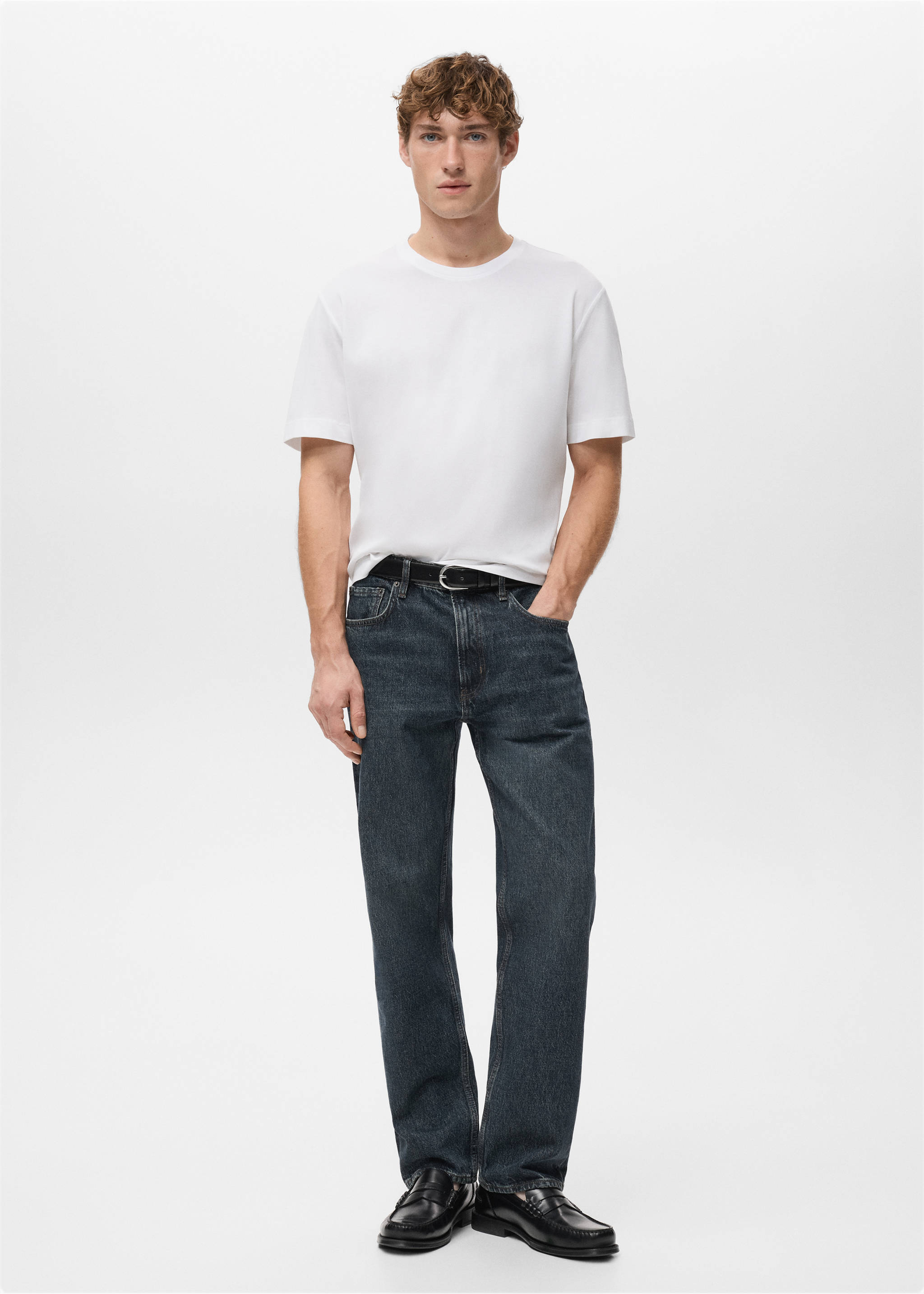 Футболка 100% хлопок regular fit - Общий план, Белый. Ref: 27041264-00.