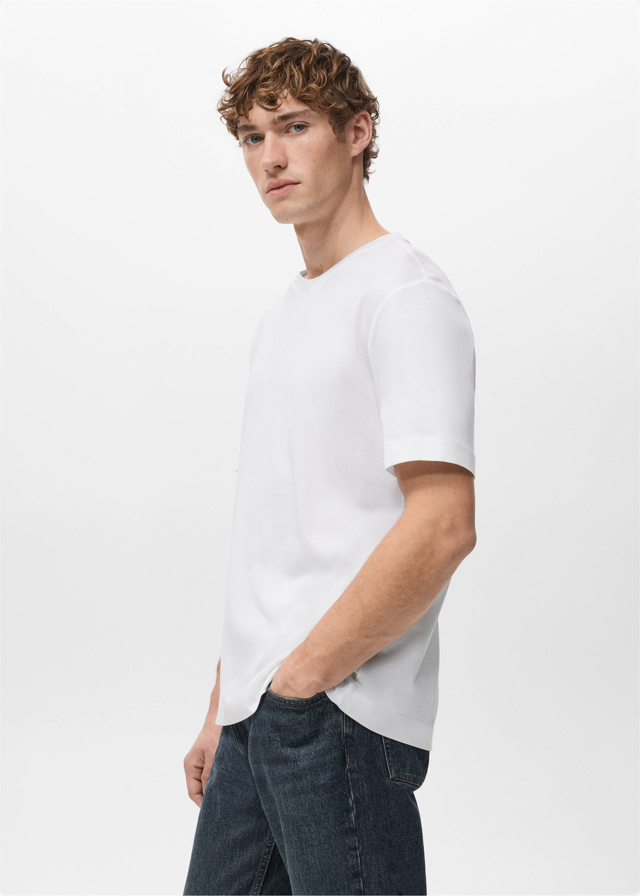 Футболка 100% хлопок regular fit - Деталь изделия 2, Белый. Ref: 27041264-00.