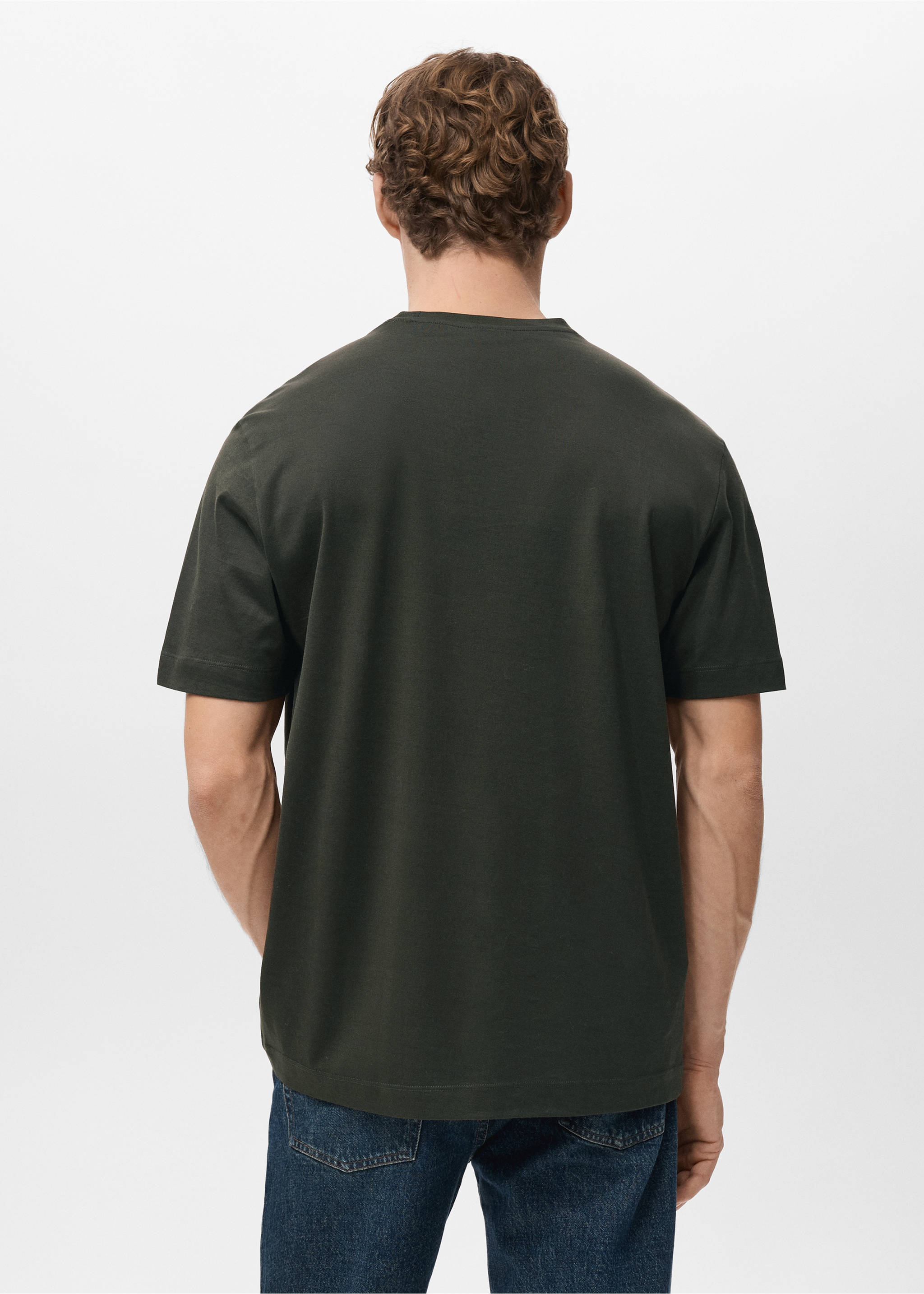 Футболка 100% хлопок regular fit - Обратная сторона изделия, Шоколадный. Ref: 27041264-00.