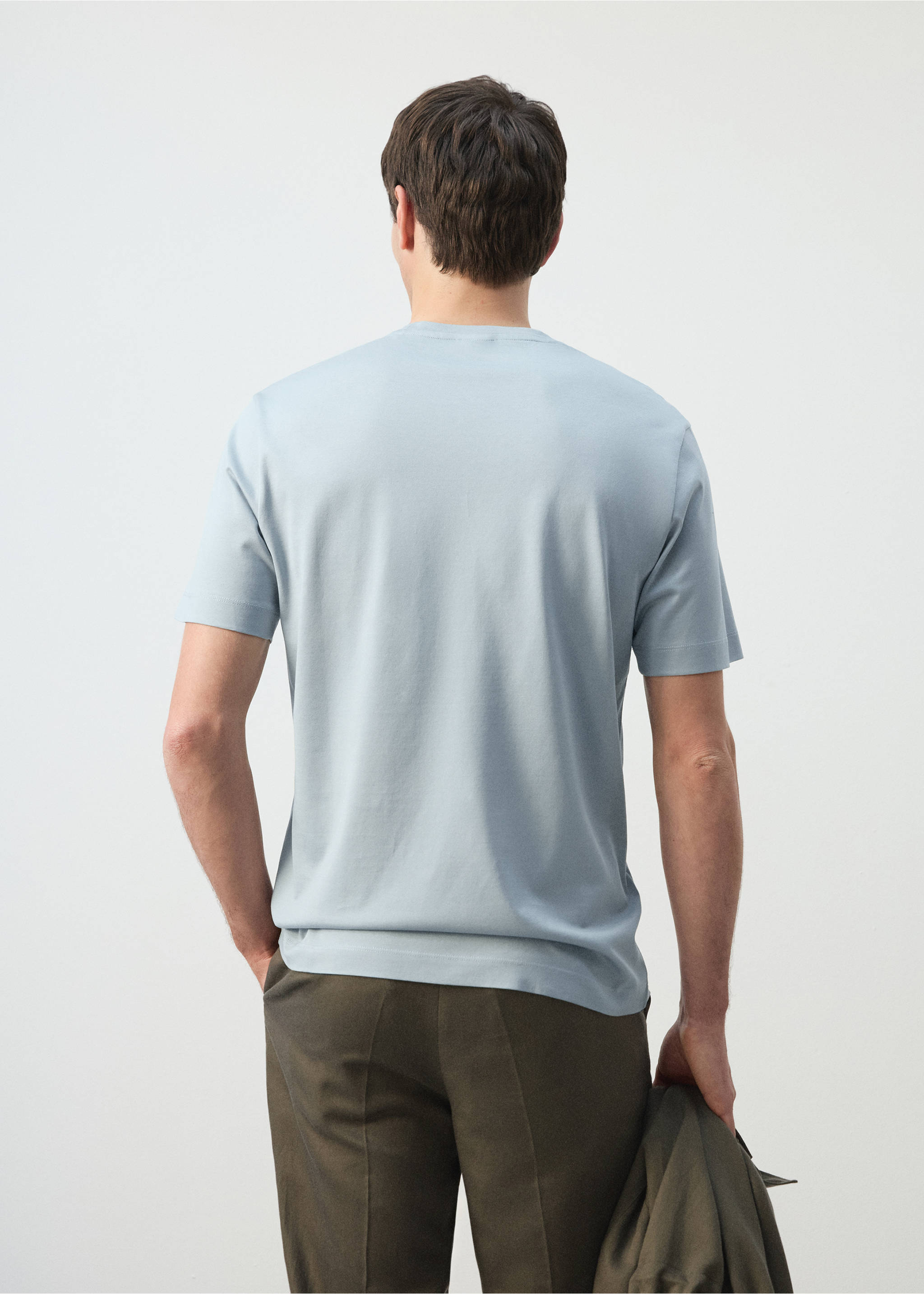 100% cotton T-shirt regular fit - Reverse of the article, Aqua Green. Ref: 27041264-00.