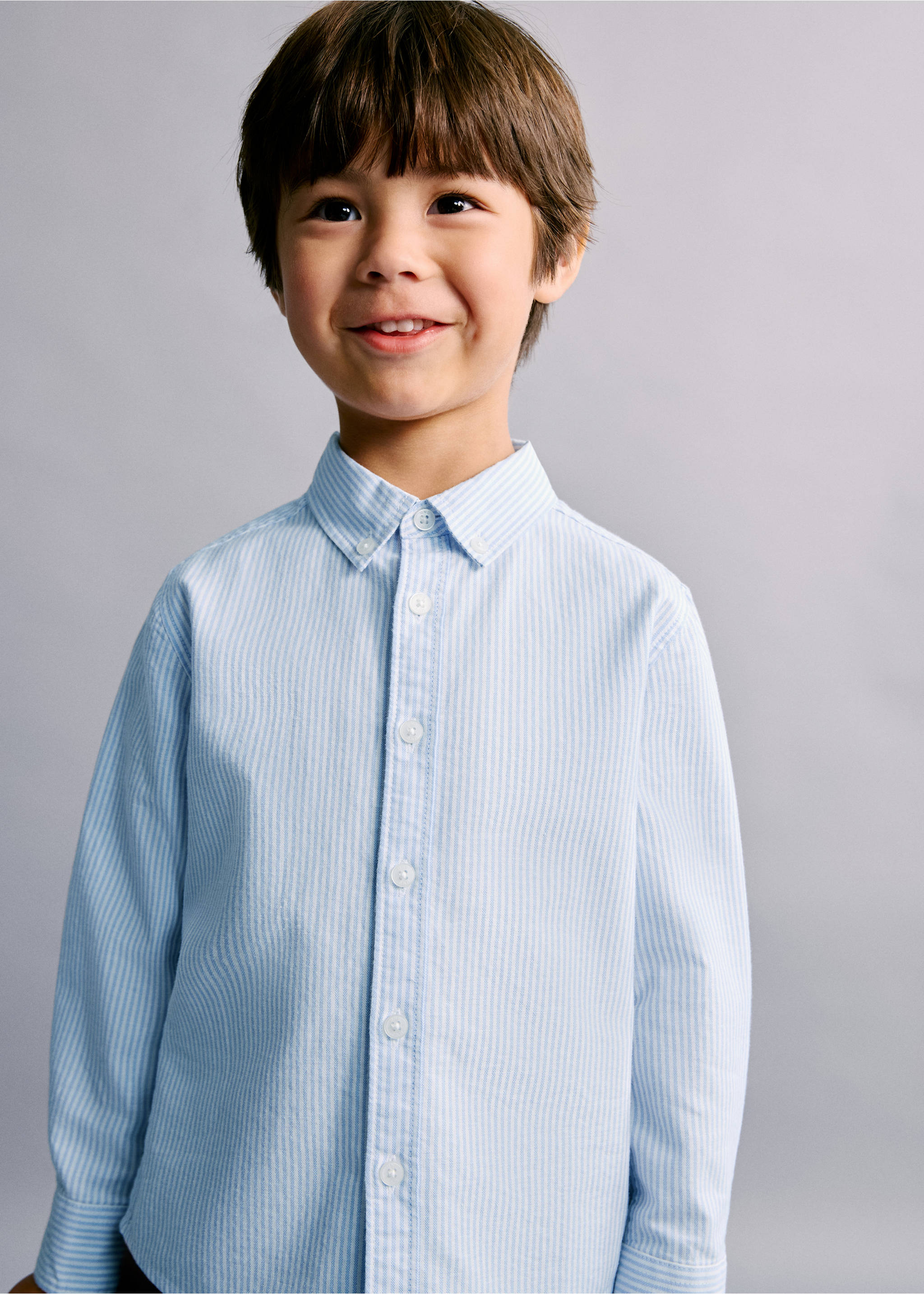 Camisa Oxford rayas - Plano medio, Azul celeste. Ref: 27041267-00.