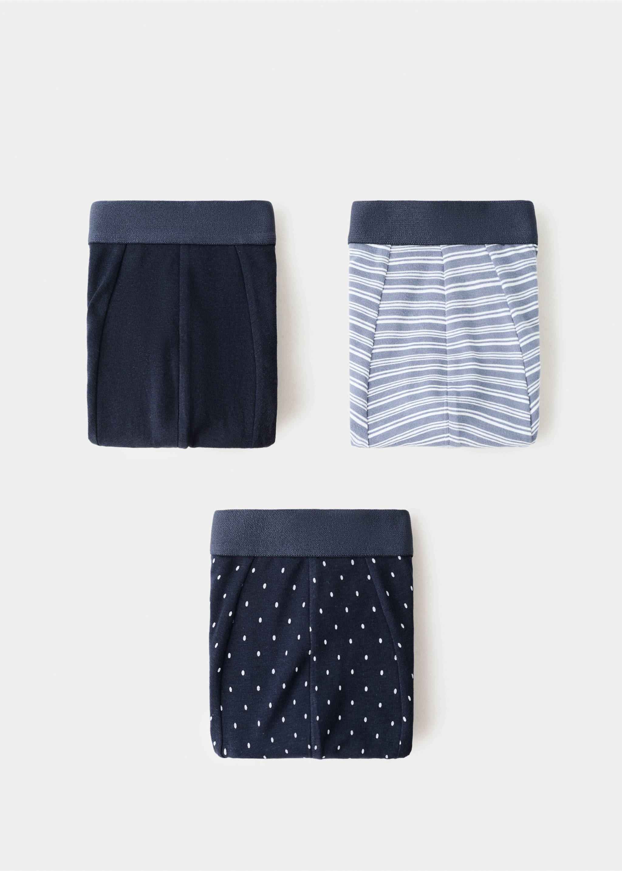 Pack of 3 cotton combination briefs - Article without model, Navy. Ref: 27041270-00.