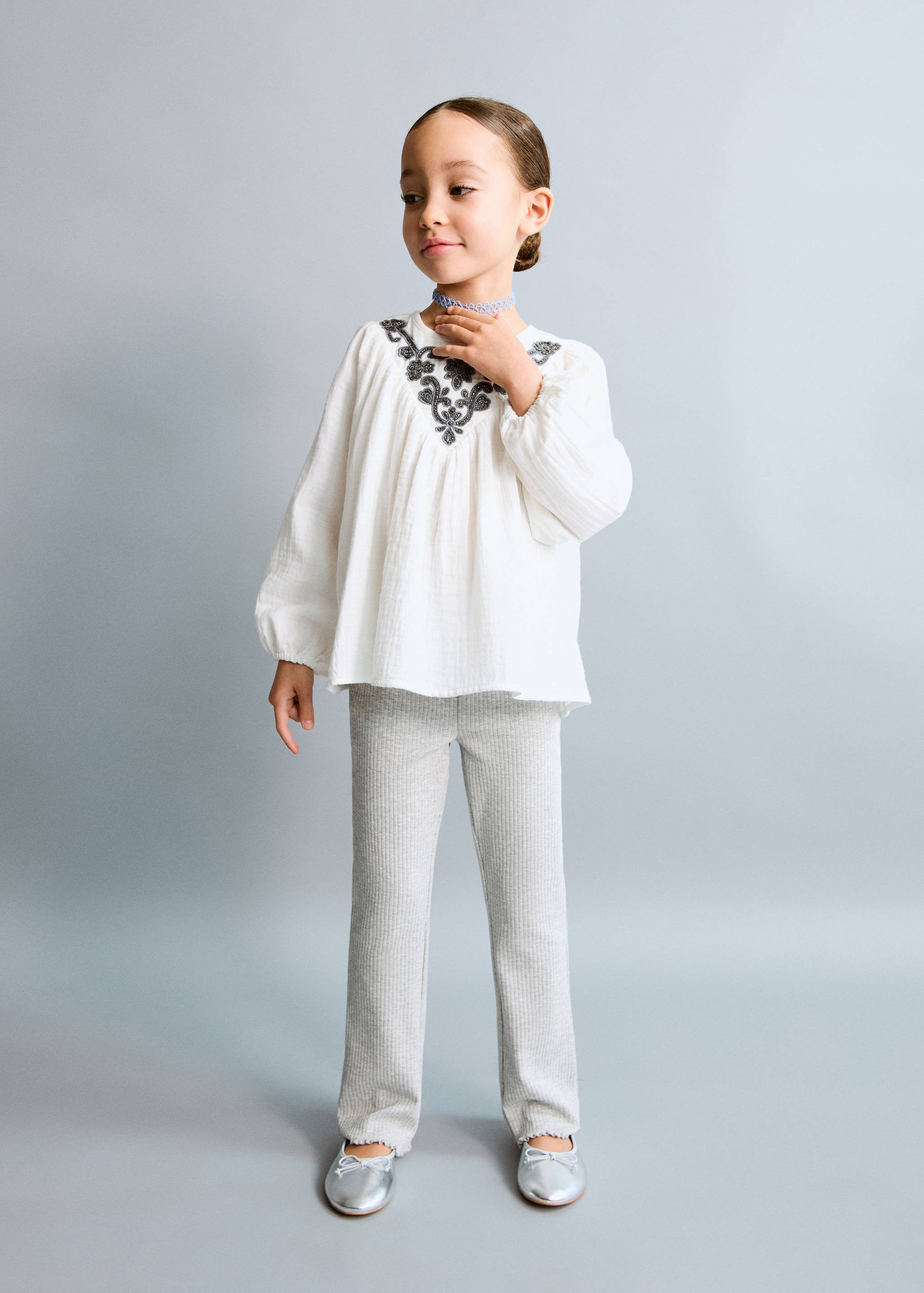 Ribbed flared leggings - General plane