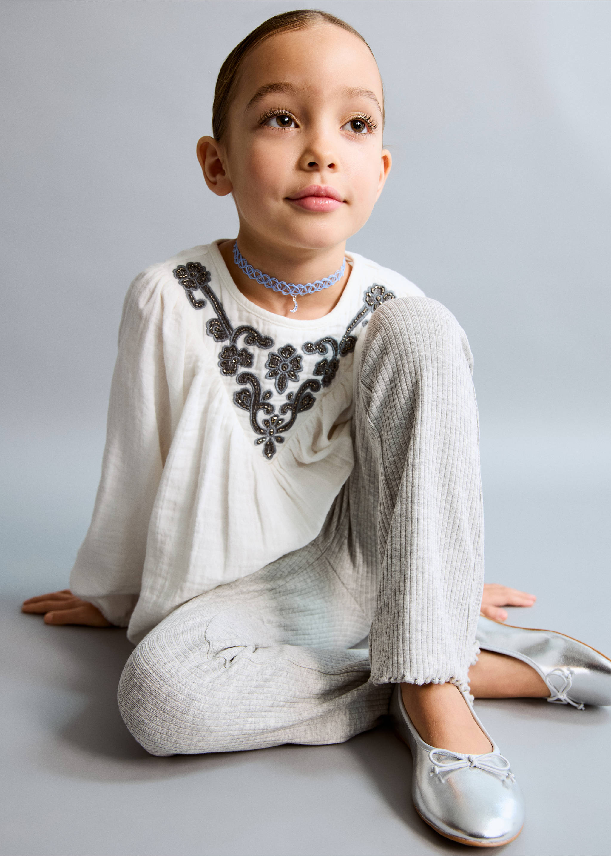 Ribbed flared leggings - Medium plane, Medium Heather Grey. Ref: 27041273-00.