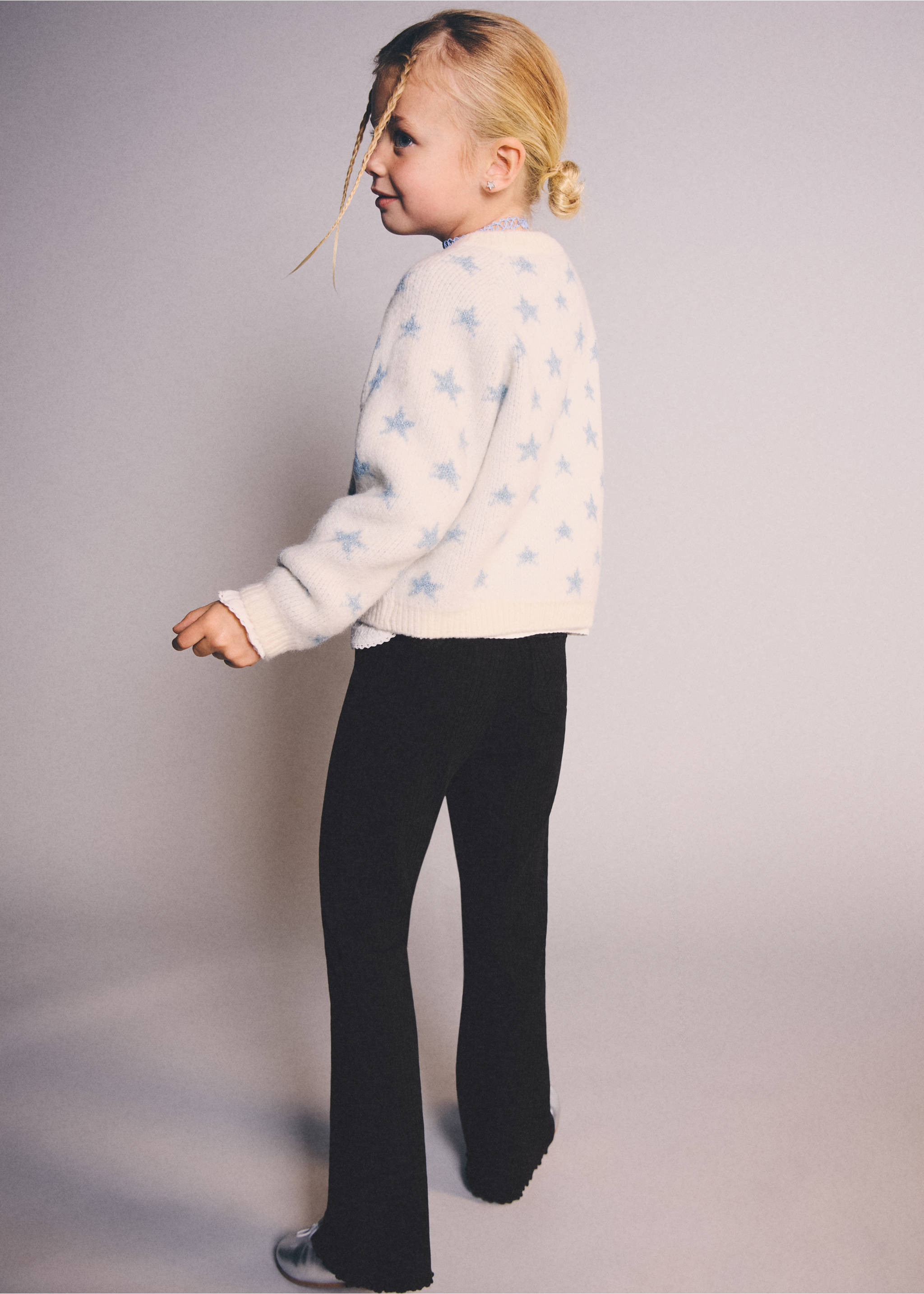 Ribbed flared leggings - General plane, Black. Ref: 27041273-00.