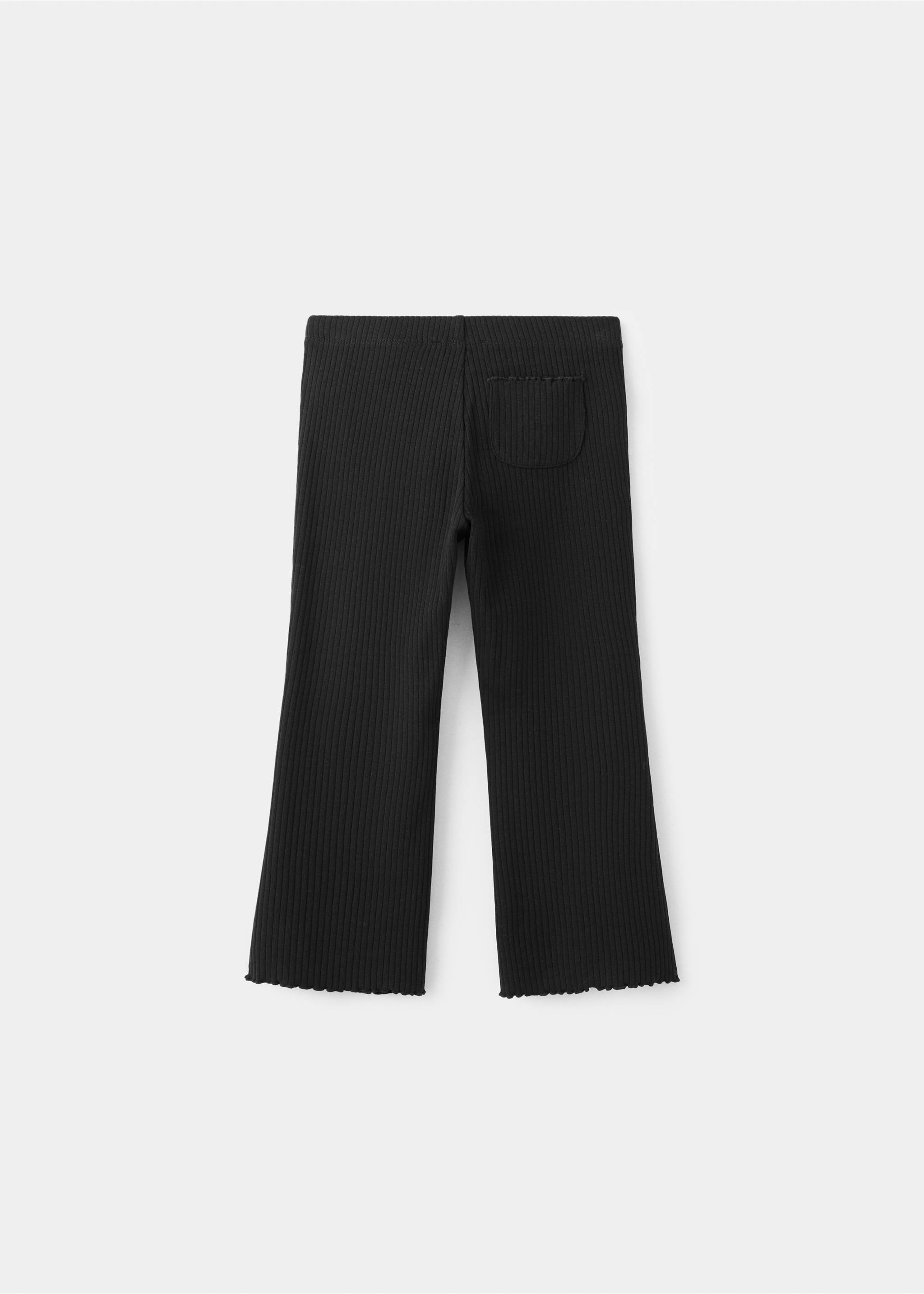 Ribbed flared leggings - Reverse of the article, Black. Ref: 27041273-00.