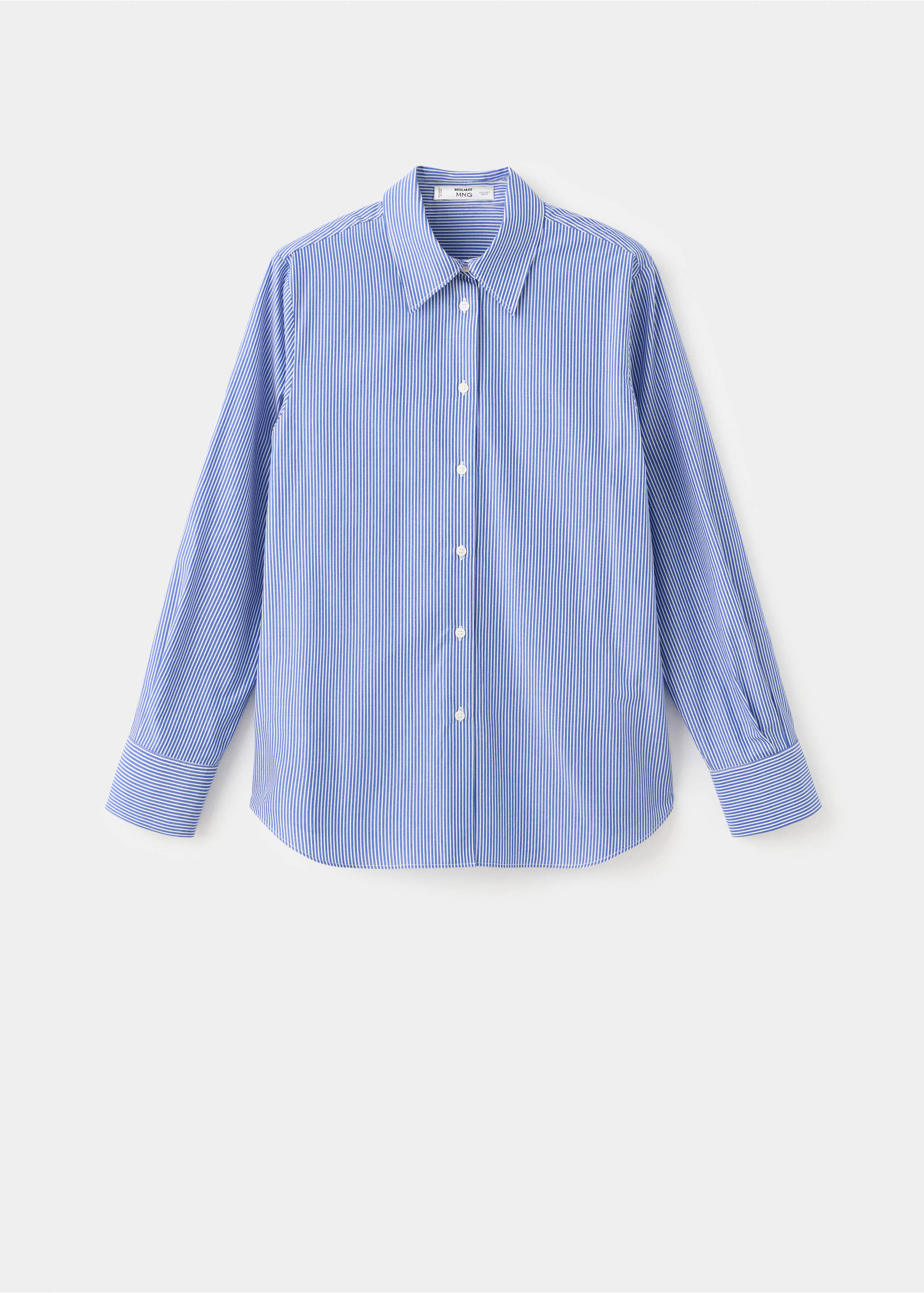 Cotton and lyocell blend straight shirt - Article without model, Sky Blue. Ref: 27041275-00.