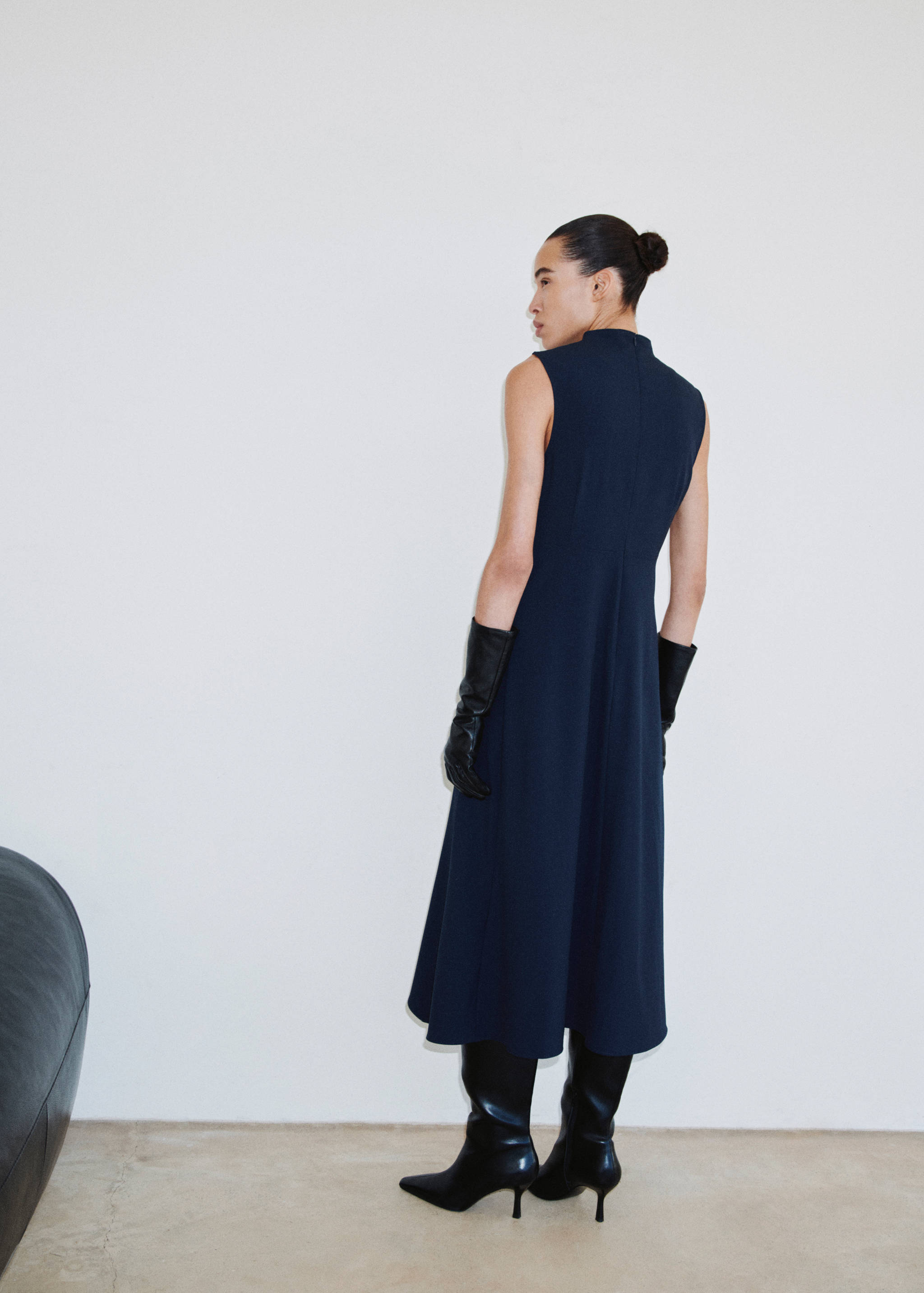 A-line dress with metal embellishment - Reverse of the article