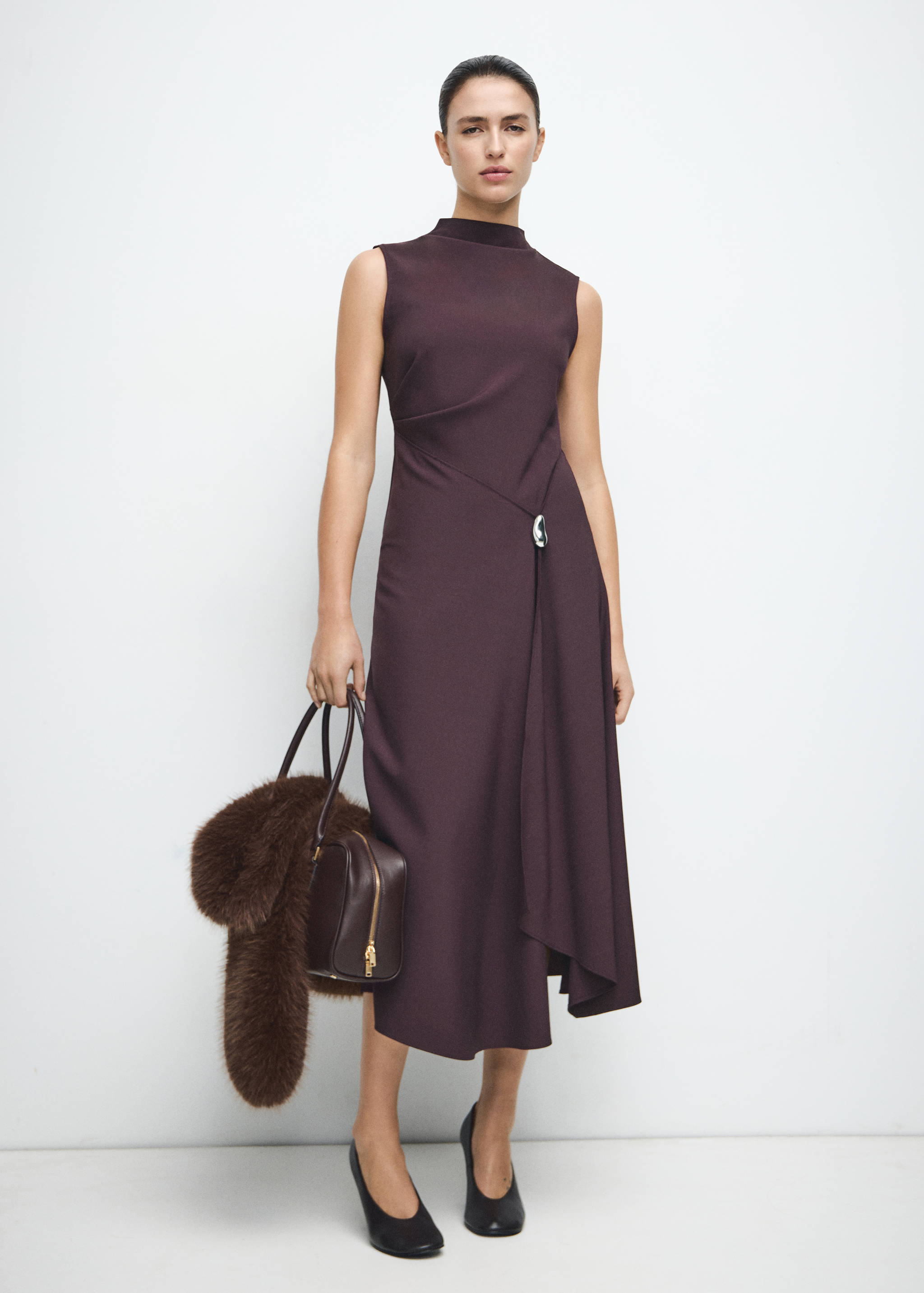 A-line dress with metal embellishment - General plane