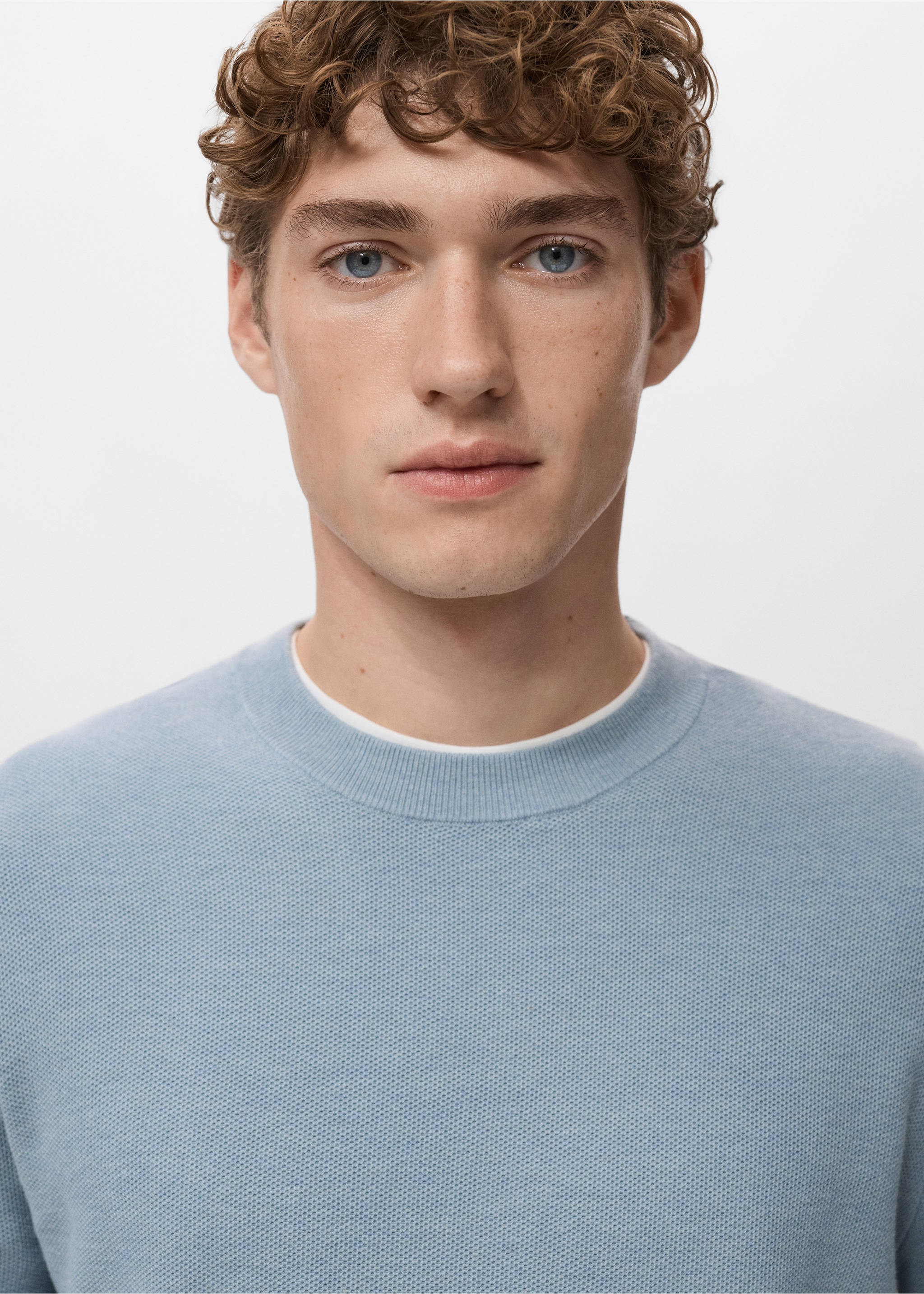 Jersei punt cotó microestructura - Detall de l'article 1, Blau cel. Ref: 27041281-00.