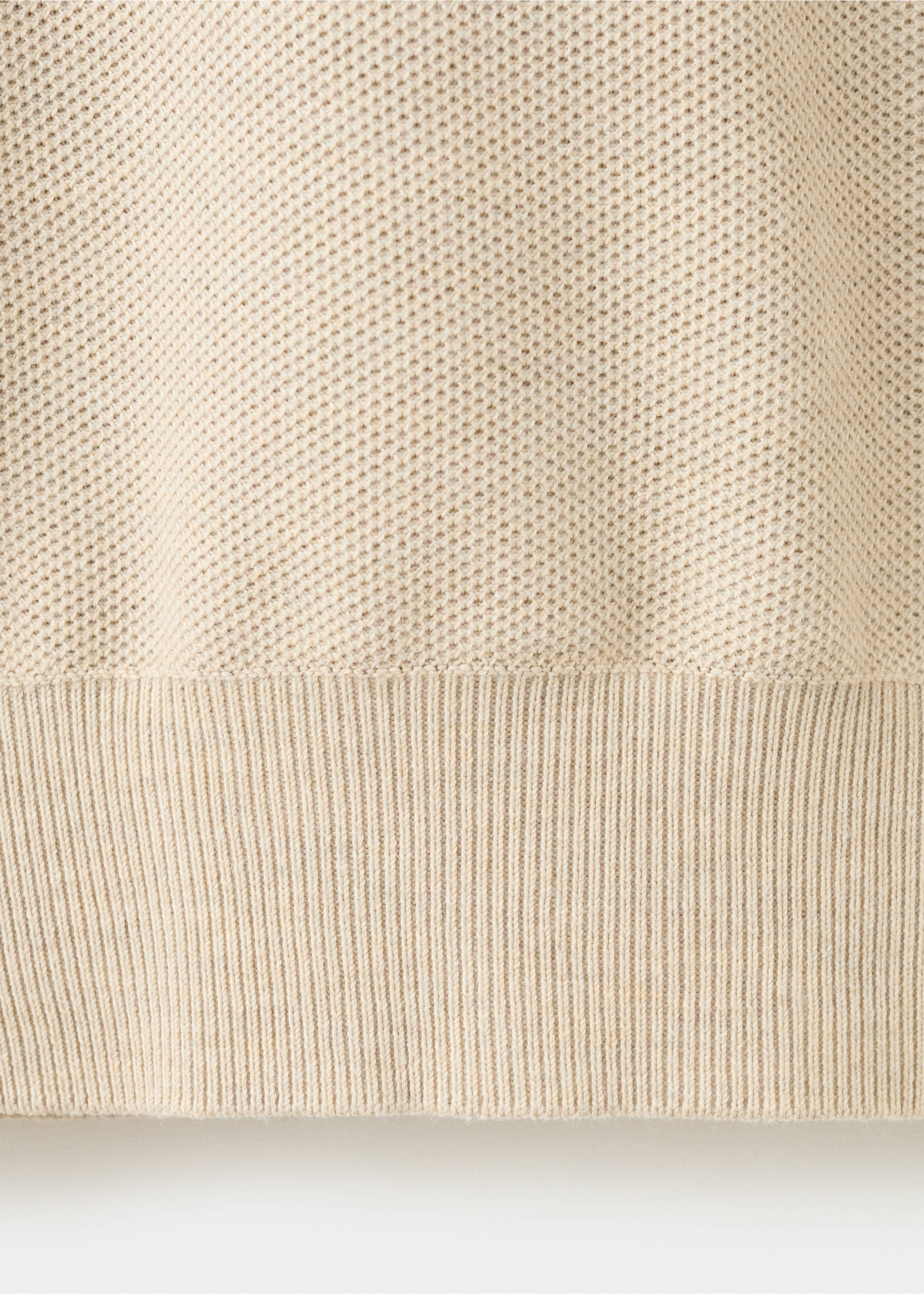 Jersey microestructura cuello cremallera - Detalle del artículo 0, Beige. Ref: 27041282-00.