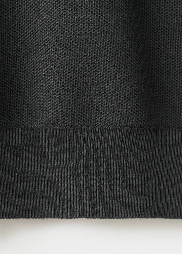 Microstructure polo shirt with zip neck — Dark Grey