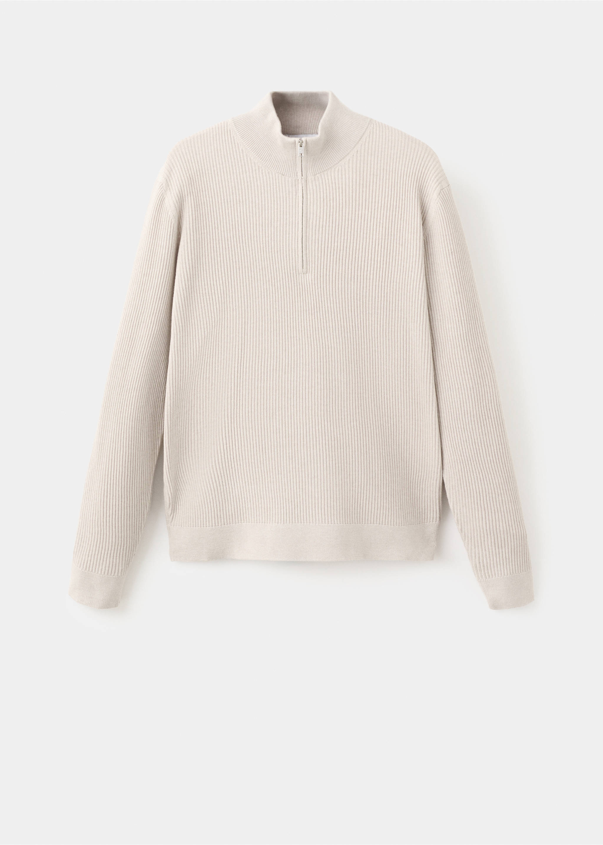 Jersey canalé cuello cremallera - Artículo sin modelo, Beige. Ref: 27041283-00.