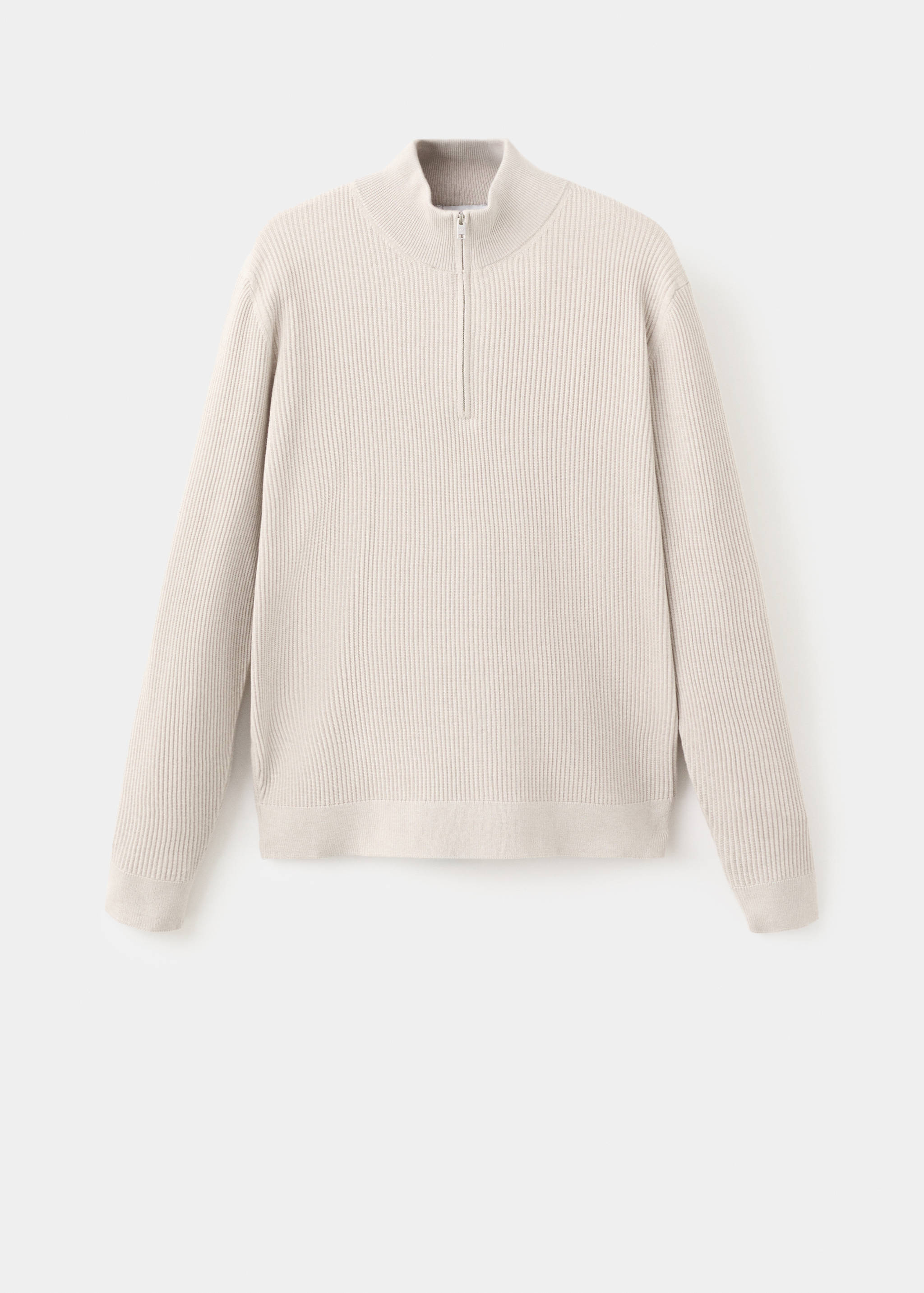 Pull-over maille côtelée col zippé - Article sans modèle