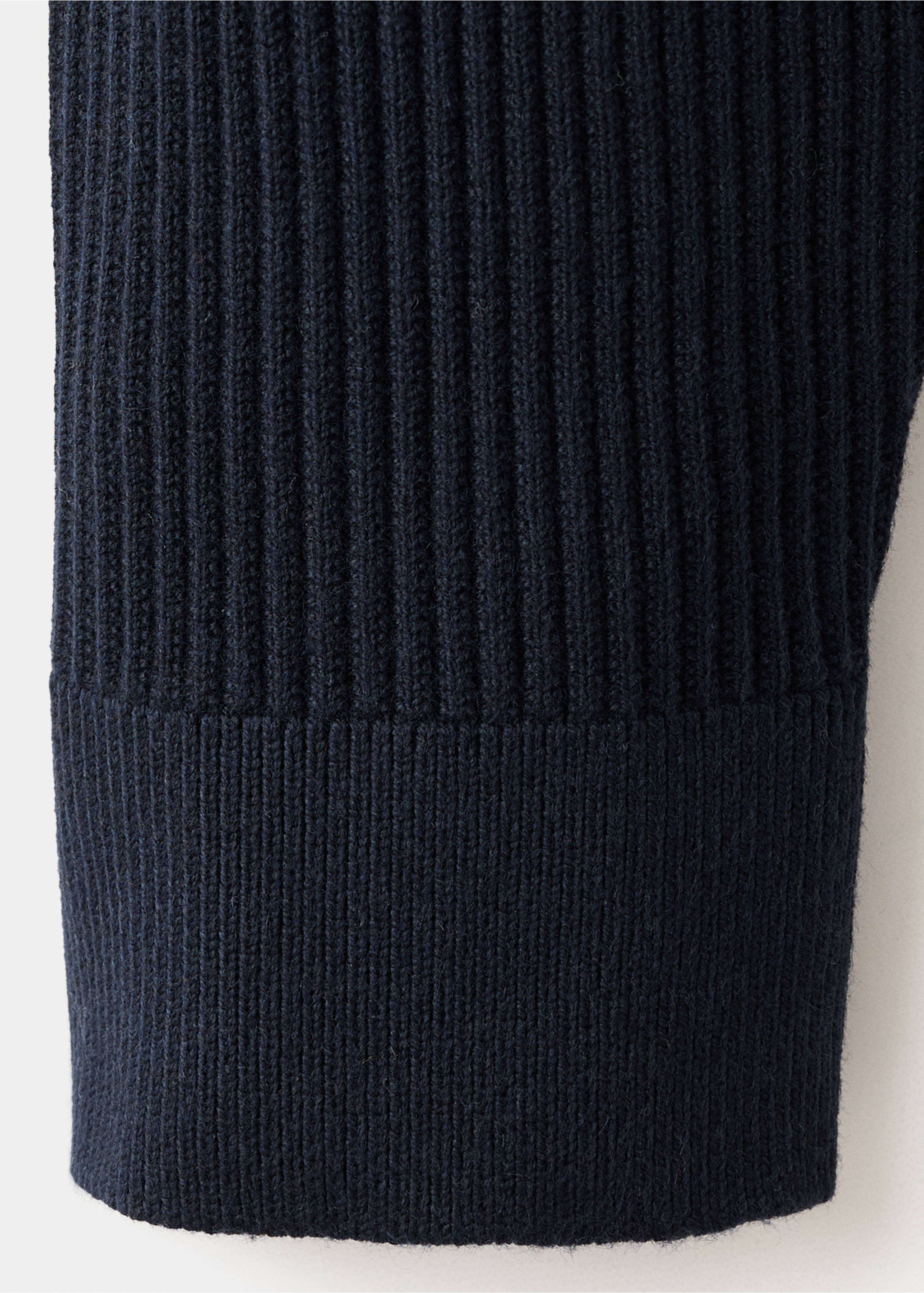 Ribbed sweater with zip neck - Details of the article 0, Navy. Ref: 27041283-00.