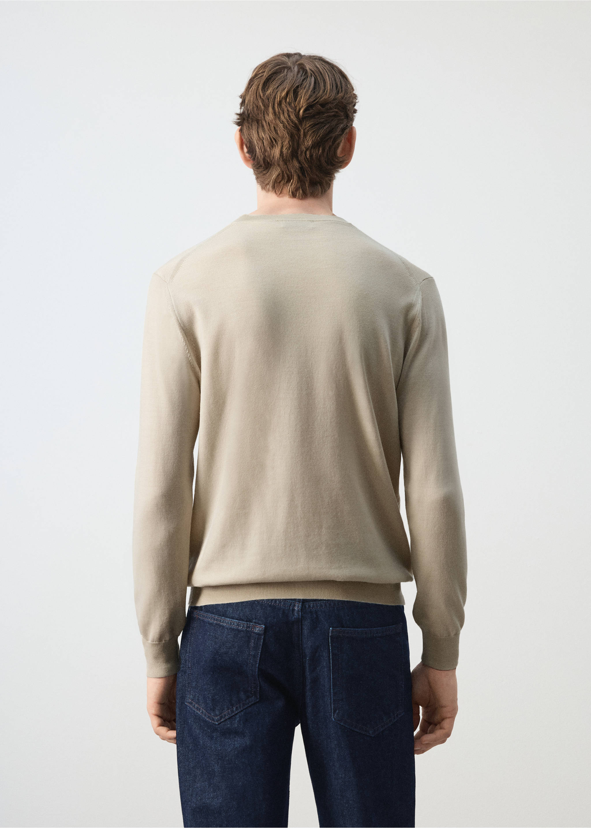 Jersei 100% llana punt fi - Revers de l'article, Beige. Ref: 27041284-01.