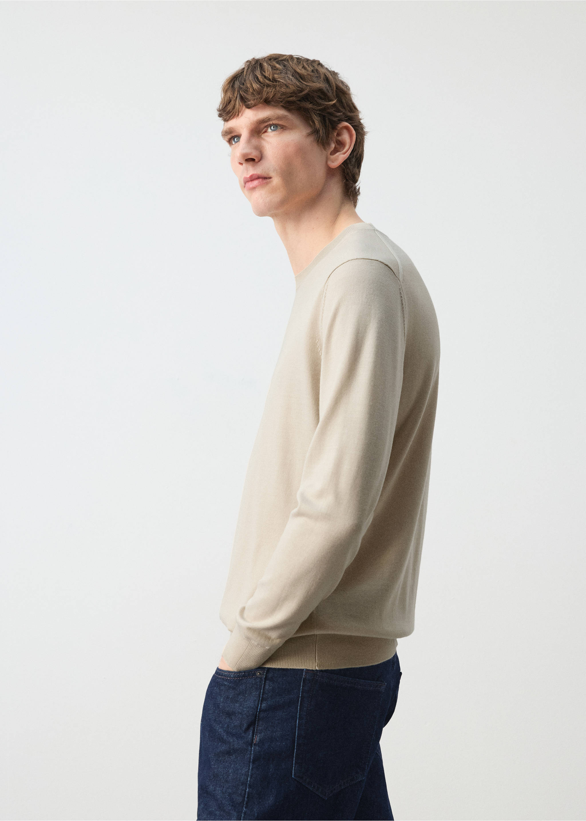 Jersei 100% llana punt fi - Detall de l'article 2, Beige. Ref: 27041284-01.