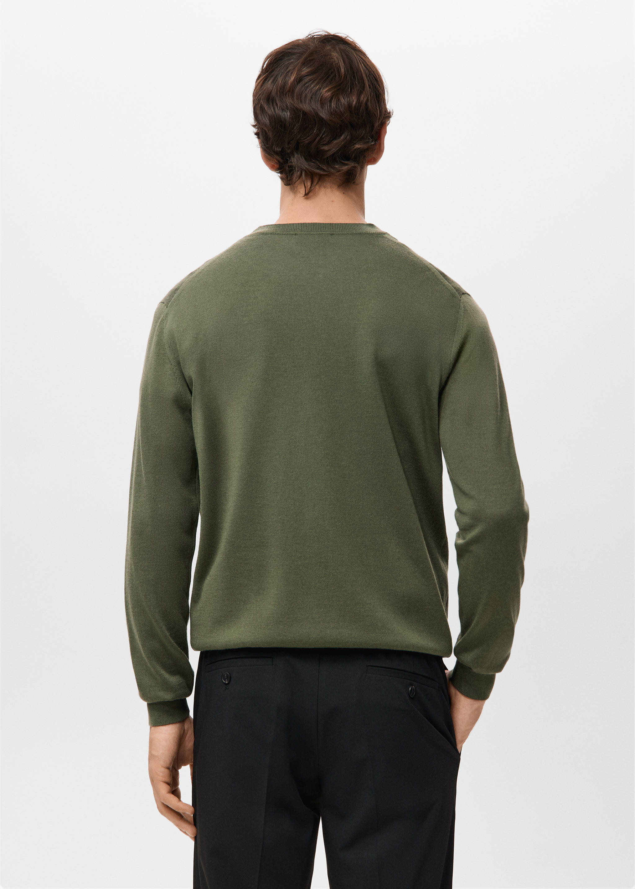 100% wool fine-knit sweater - Reverse of the article