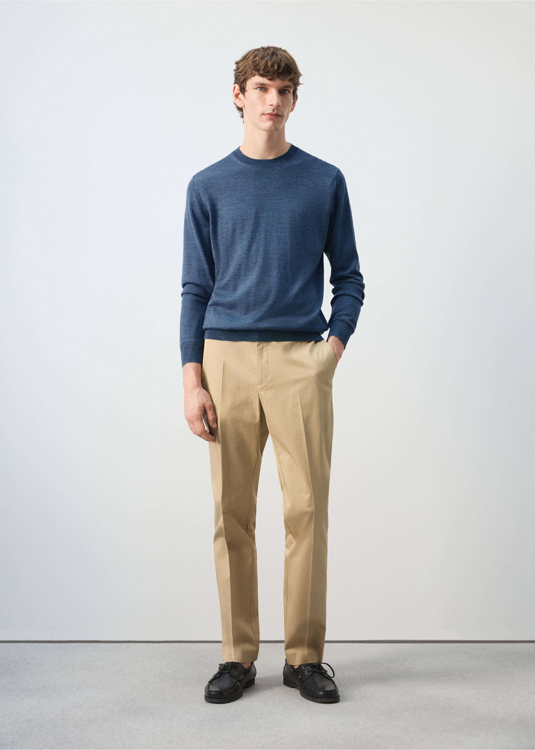 Jersei 100% llana punt fi - Pla general, Blau indi. Ref: 27041284-01.