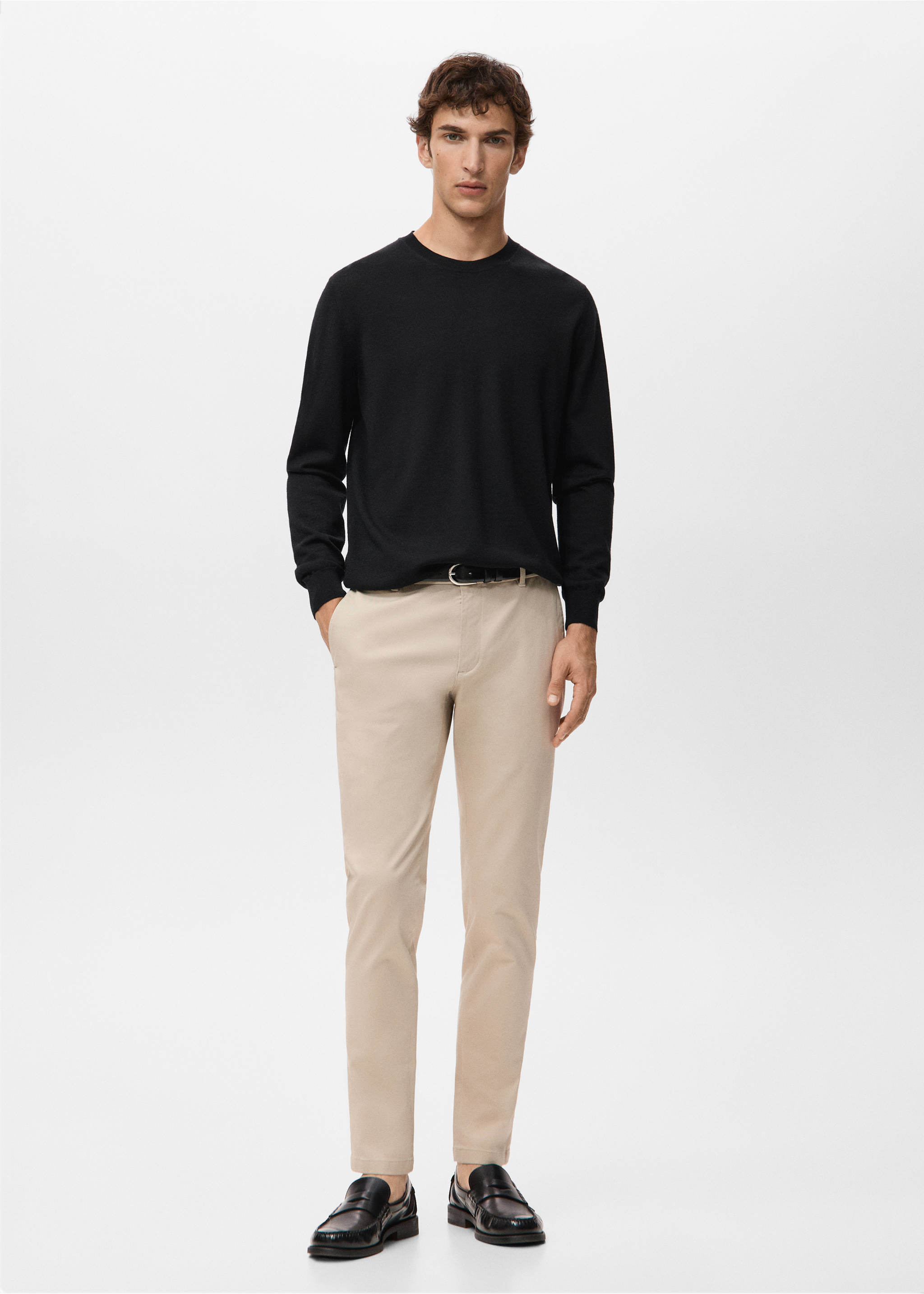 100% wool fine-knit sweater - General plane, Black. Ref: 27041284-00.
