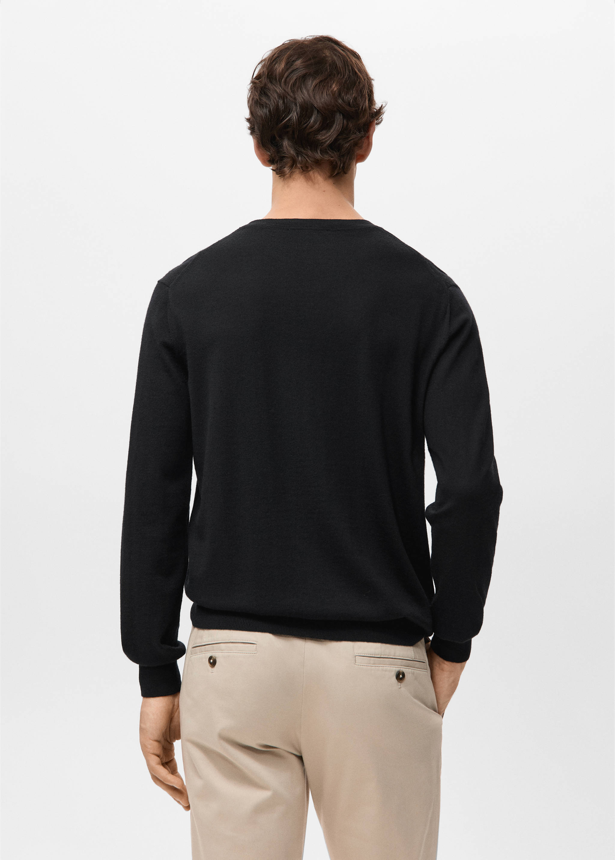 100% wool fine-knit sweater - Reverse of the article