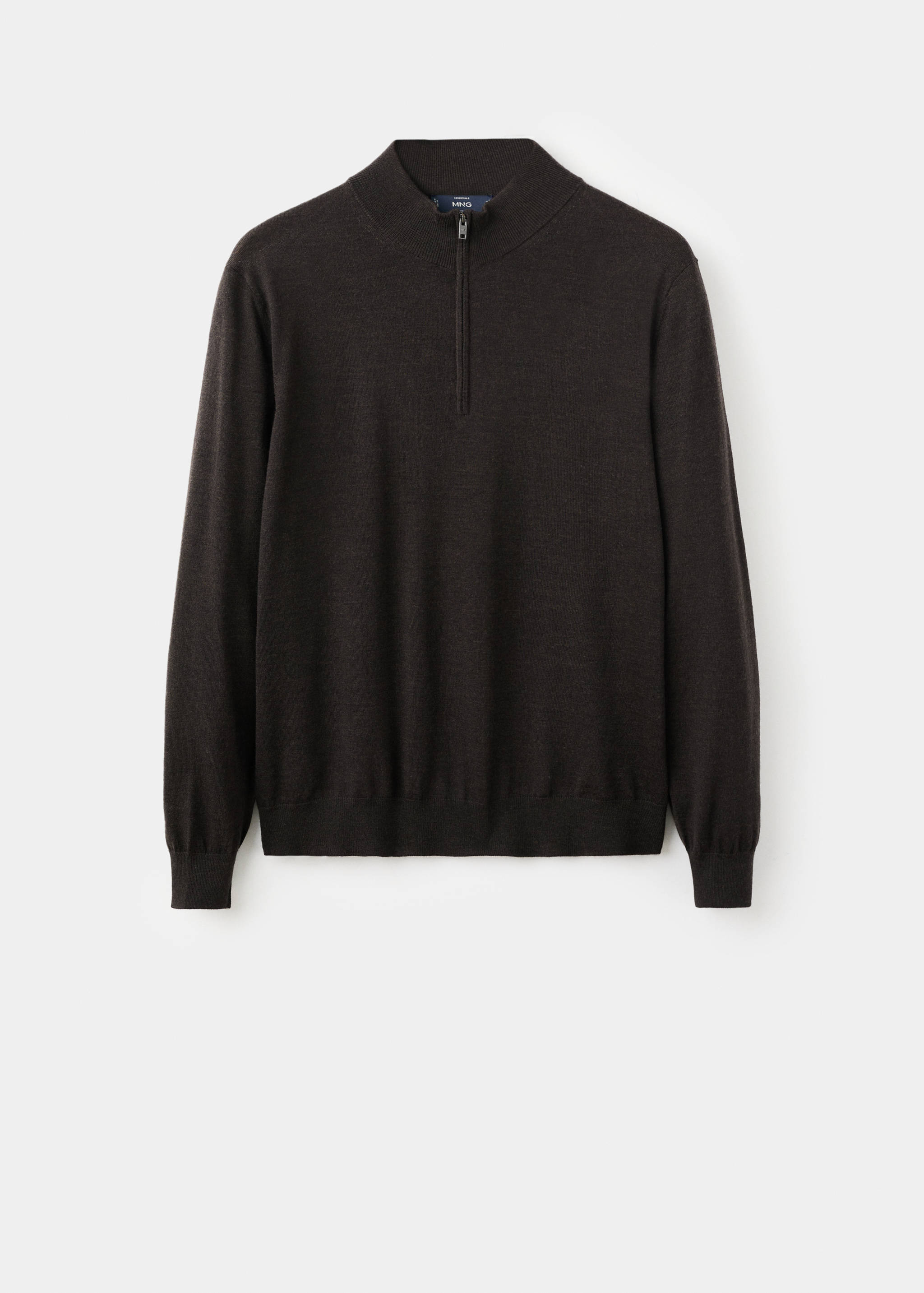 100% merino wool zip-neck sweater - Article without model