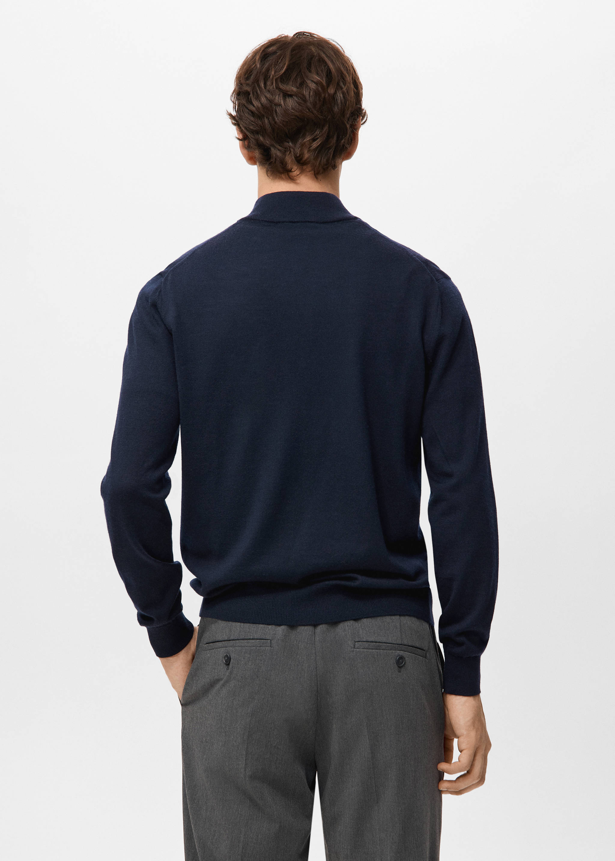 100% merino wool zip-neck sweater - Reverse of the article
