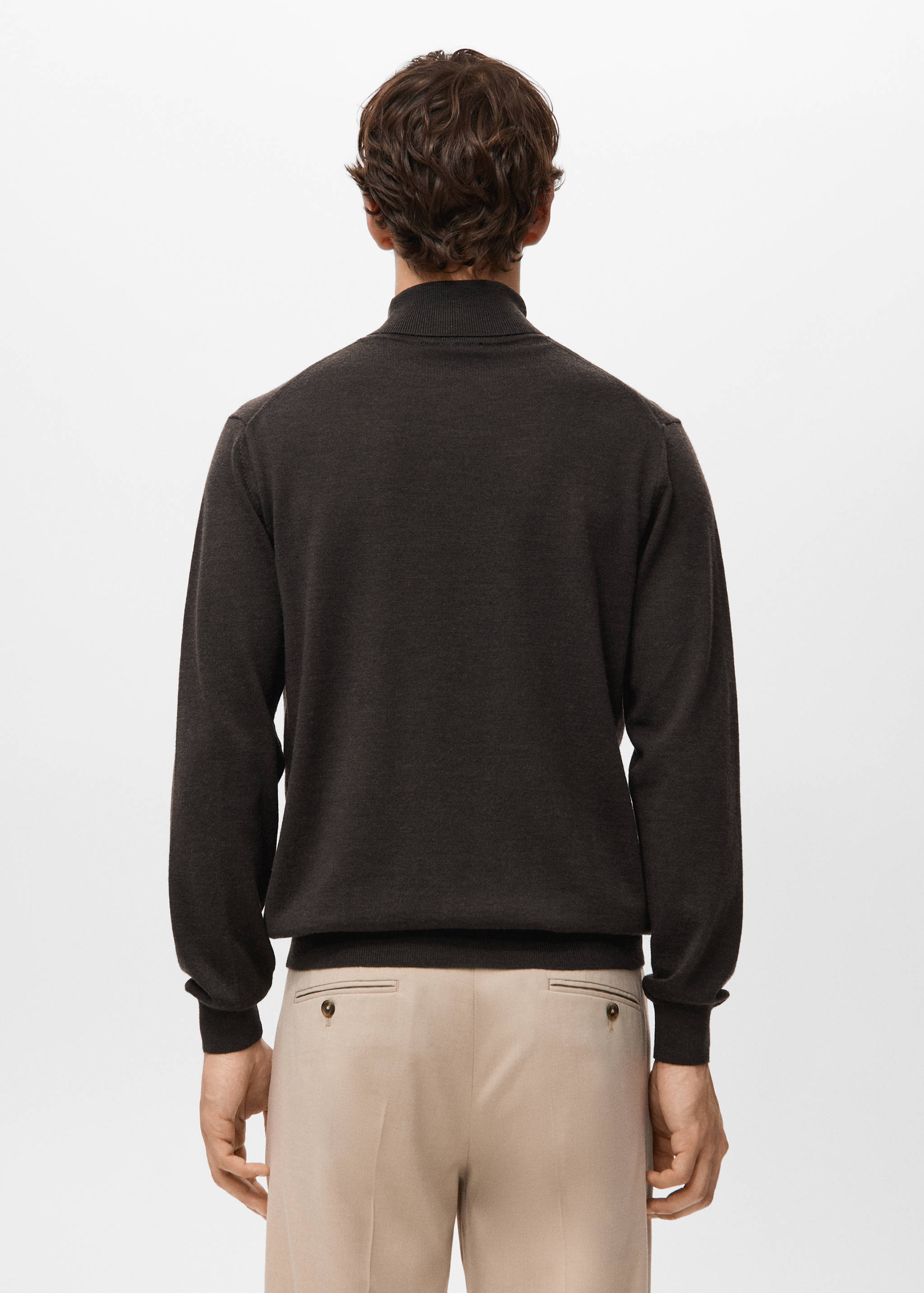 100% merino wool roll neck jumper - Reverse of the article