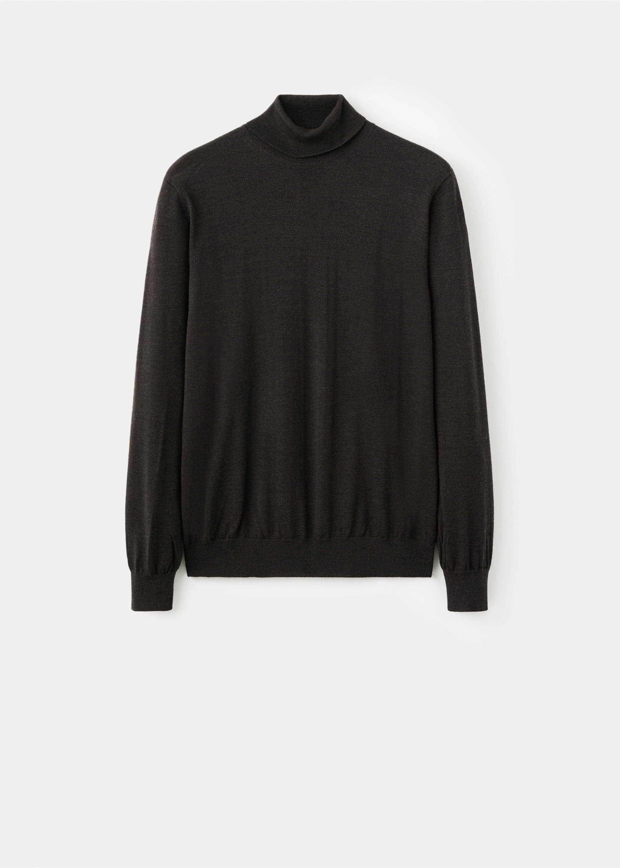100% merino wool roll neck jumper - Article without model, Chocolate. Ref: 27041286-00.