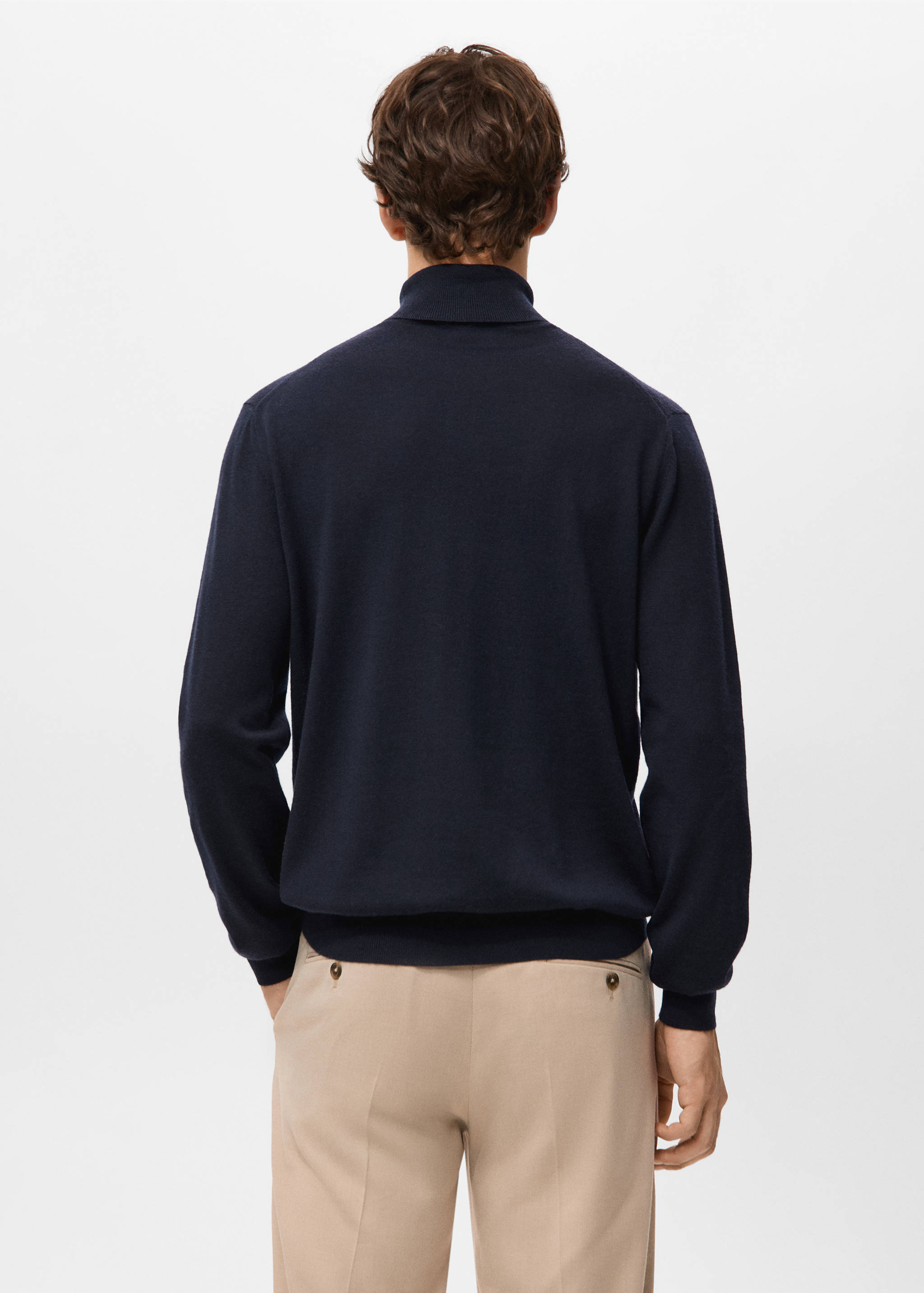 100% merino wool roll neck jumper - Reverse of the article