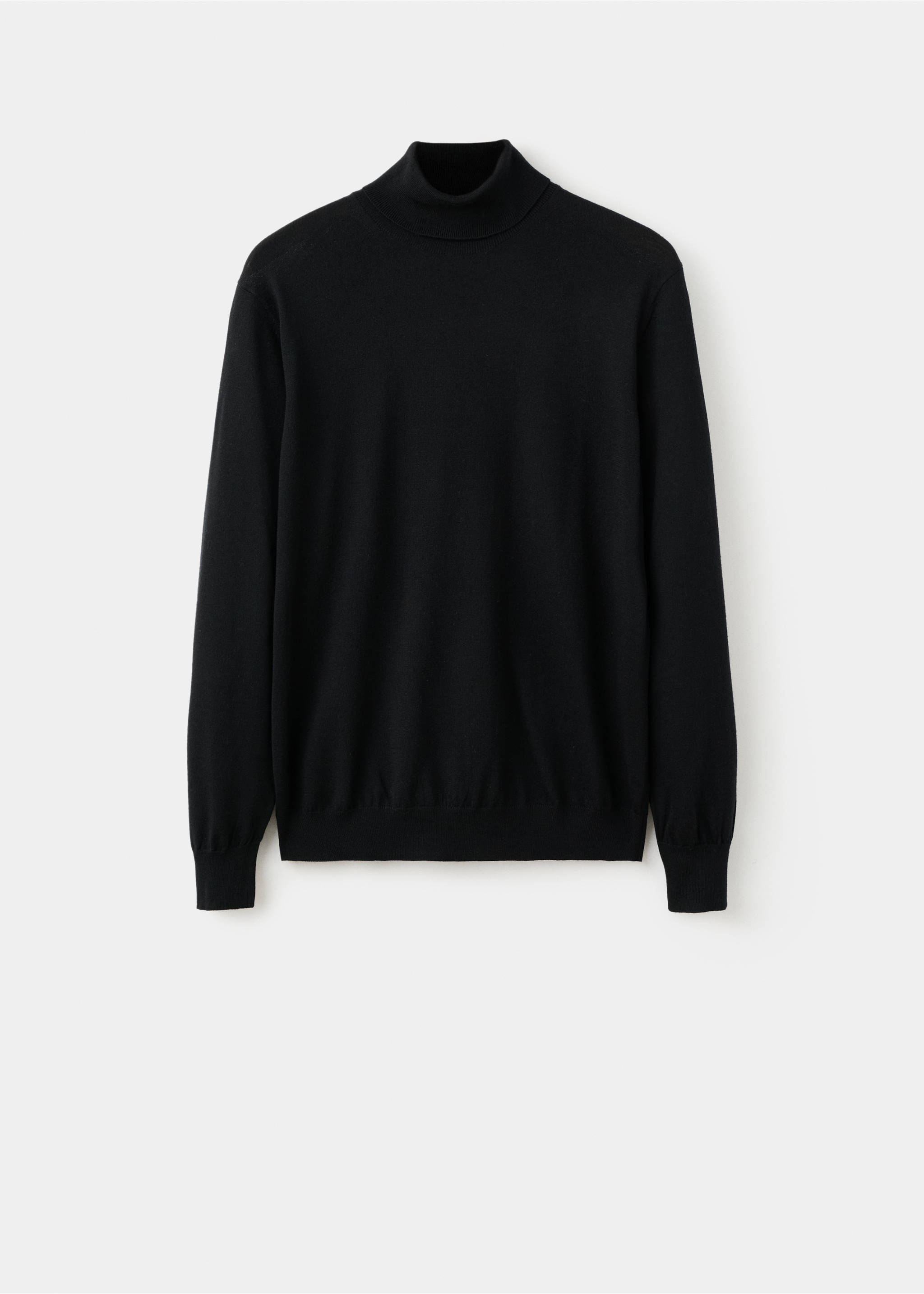 100% merino wool roll neck jumper - Article without model, Black. Ref: 27041286-00.