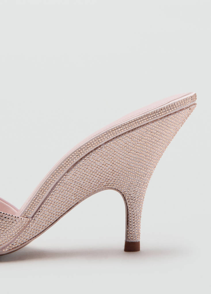 Wedge heeled sandals with rhinestones — Pink