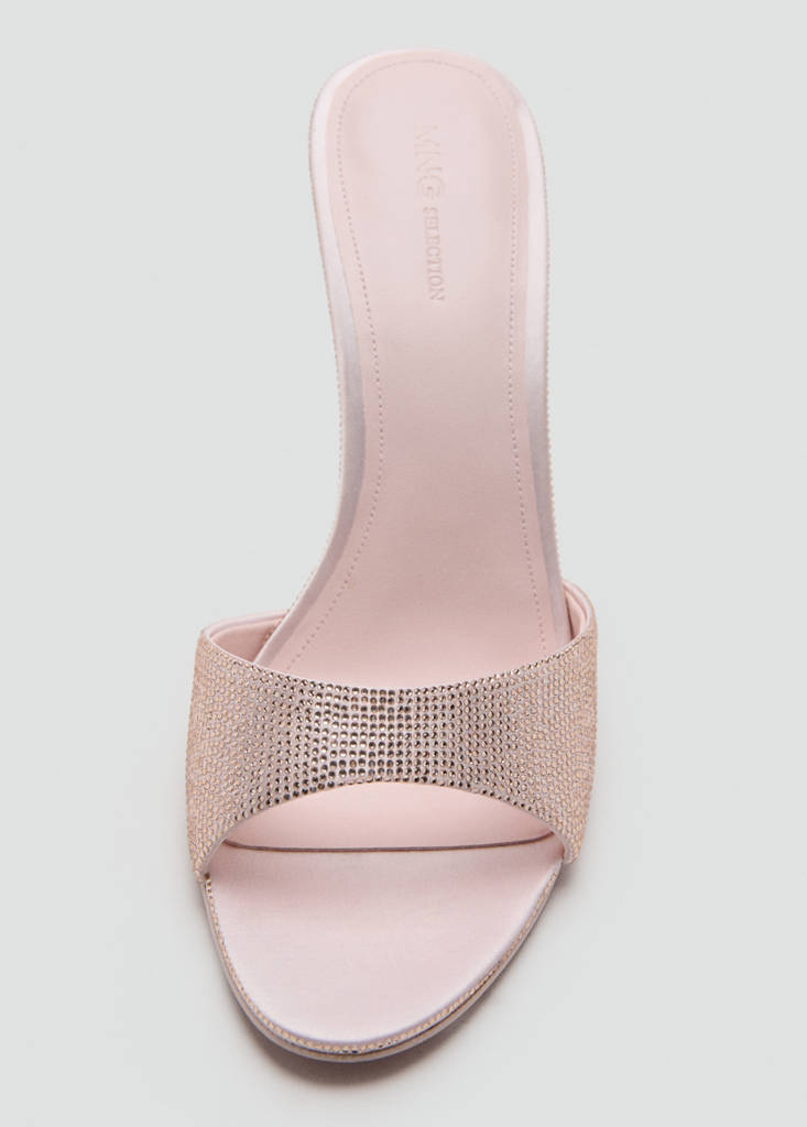 Wedge heeled sandals with rhinestones — Pink