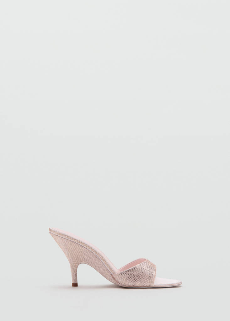 Wedge heeled sandals with rhinestones — Pink