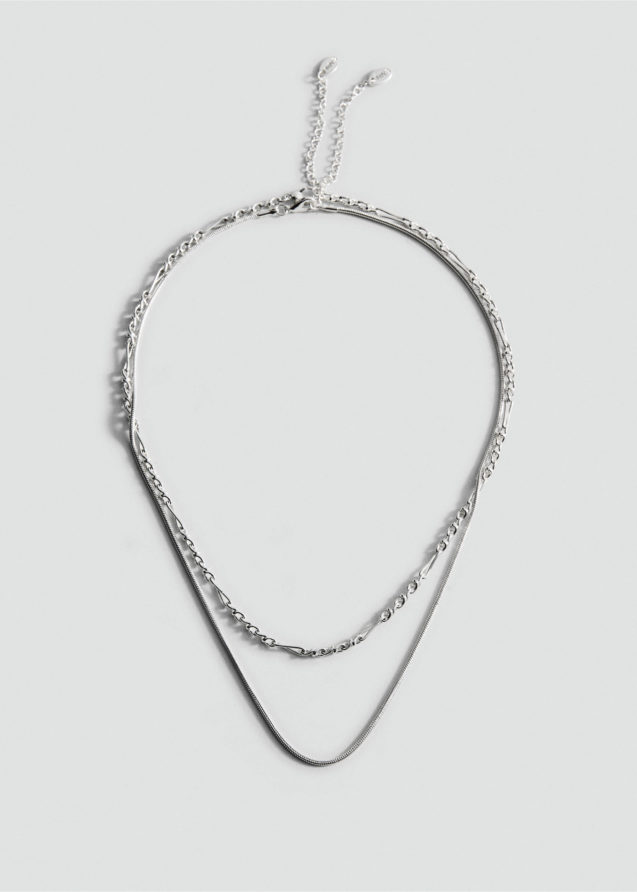 Mixed double necklace - Article without model, Silver. Ref: 27041292-00.
