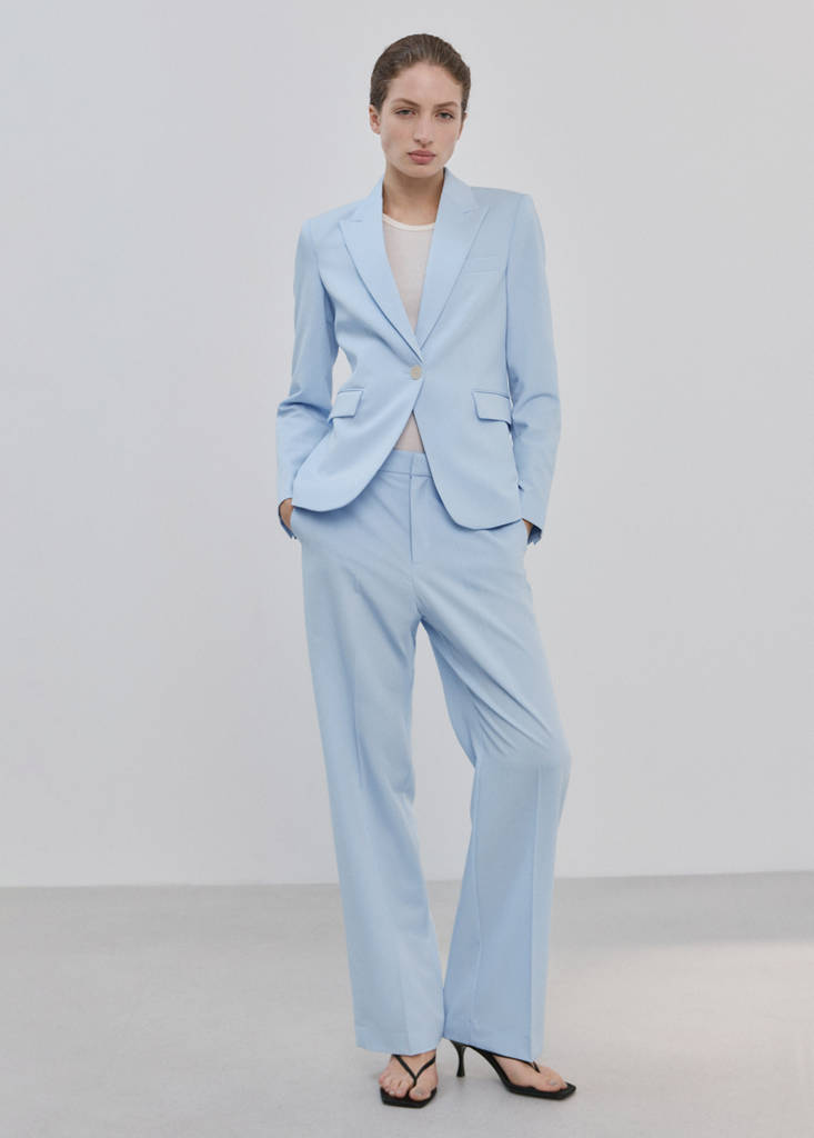 Fitted suit blazer — Blue