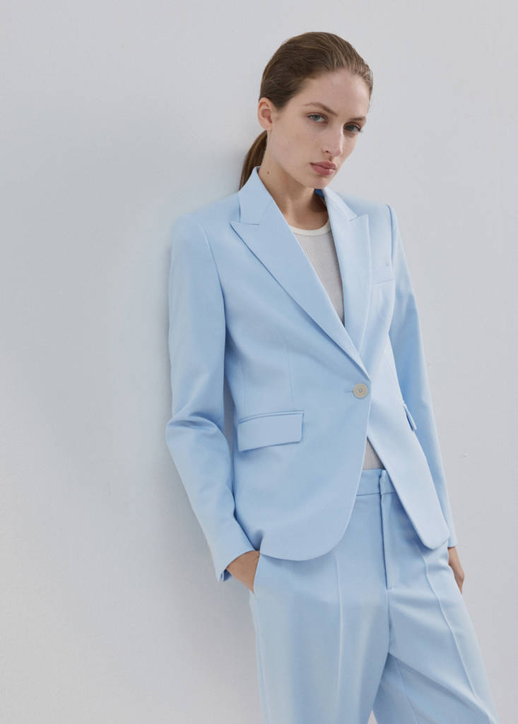 Fitted suit blazer — Blue